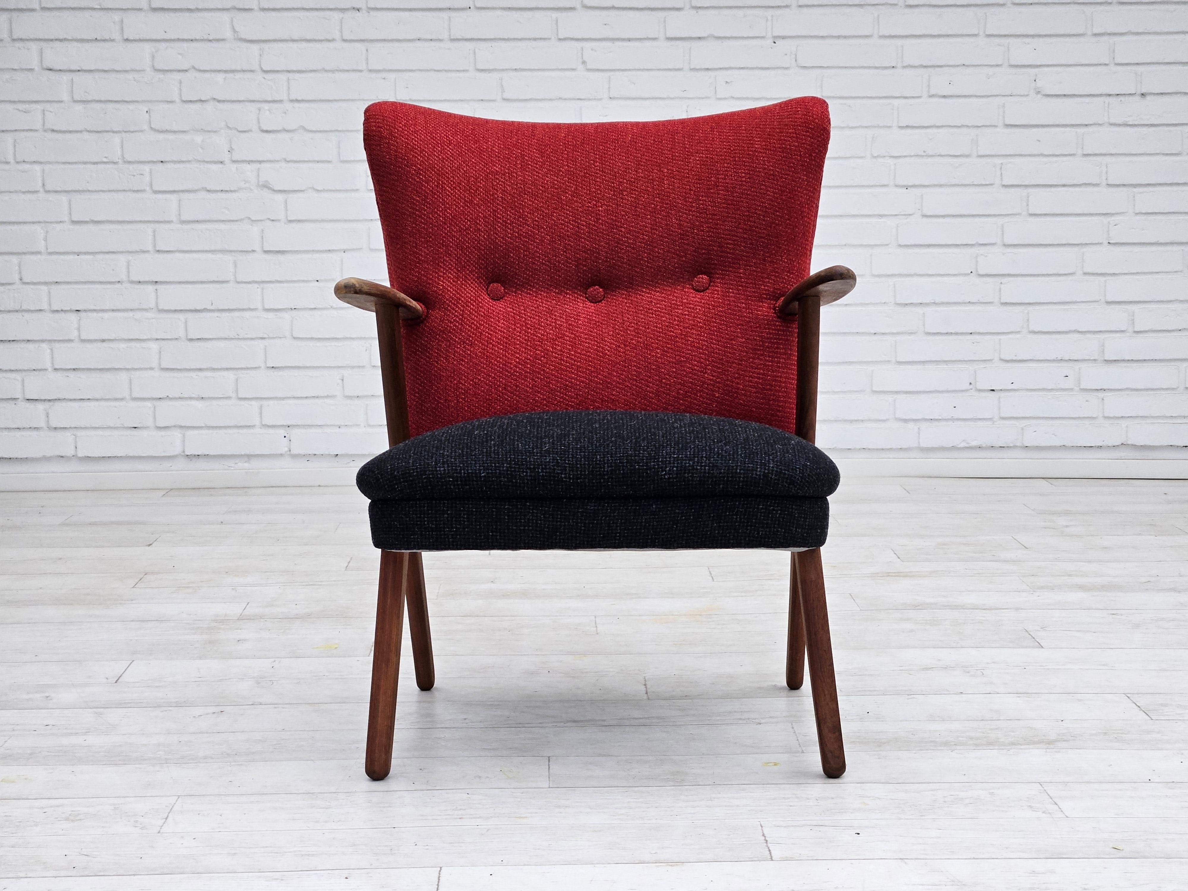 1960s, Danish design by Erhardsen & Andersen, reupholstered armchair, furniture  For Sale 5