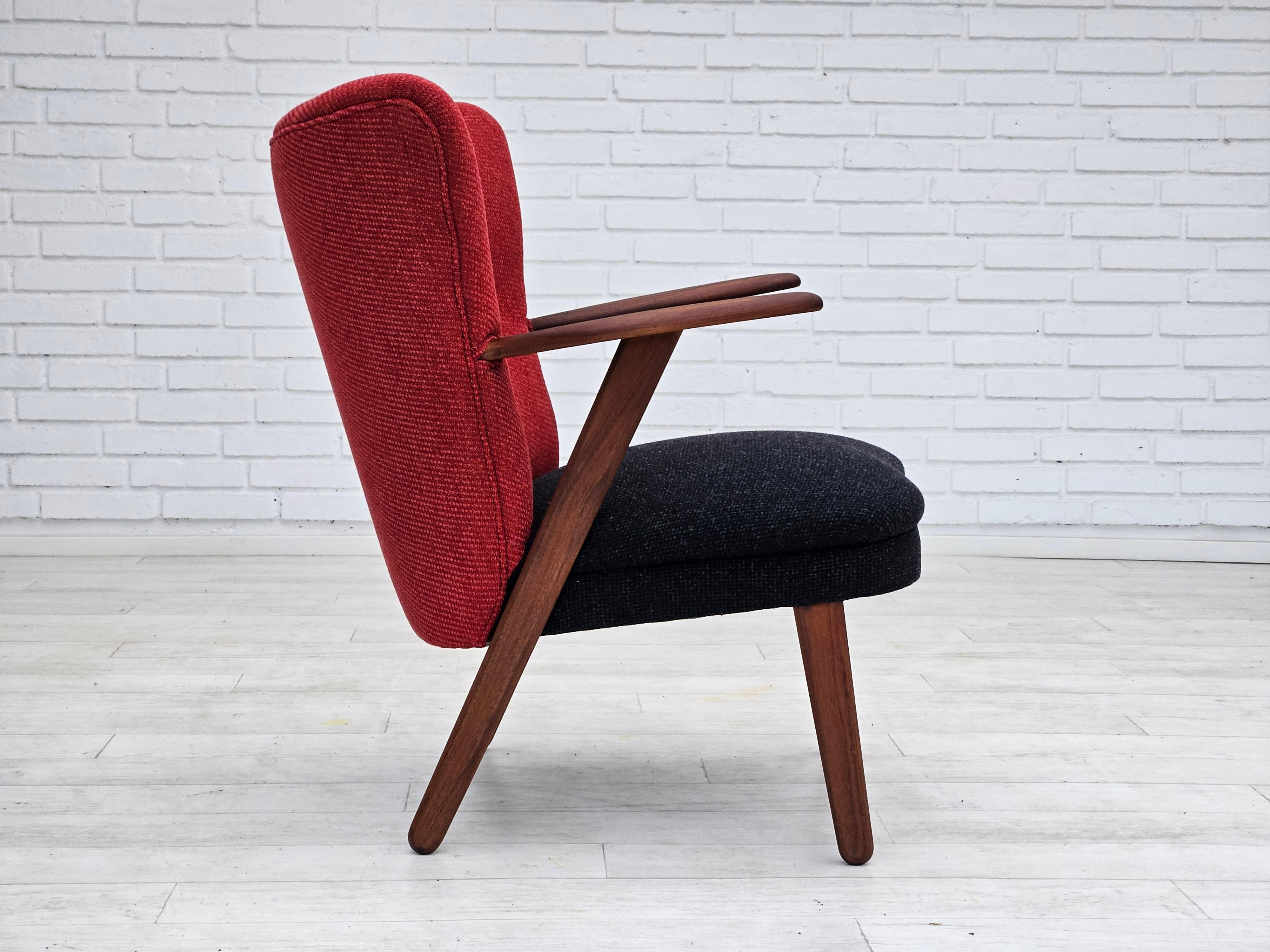 1960s, Danish design by Erhardsen & Andersen, reupholstered armchair, furniture  For Sale 6