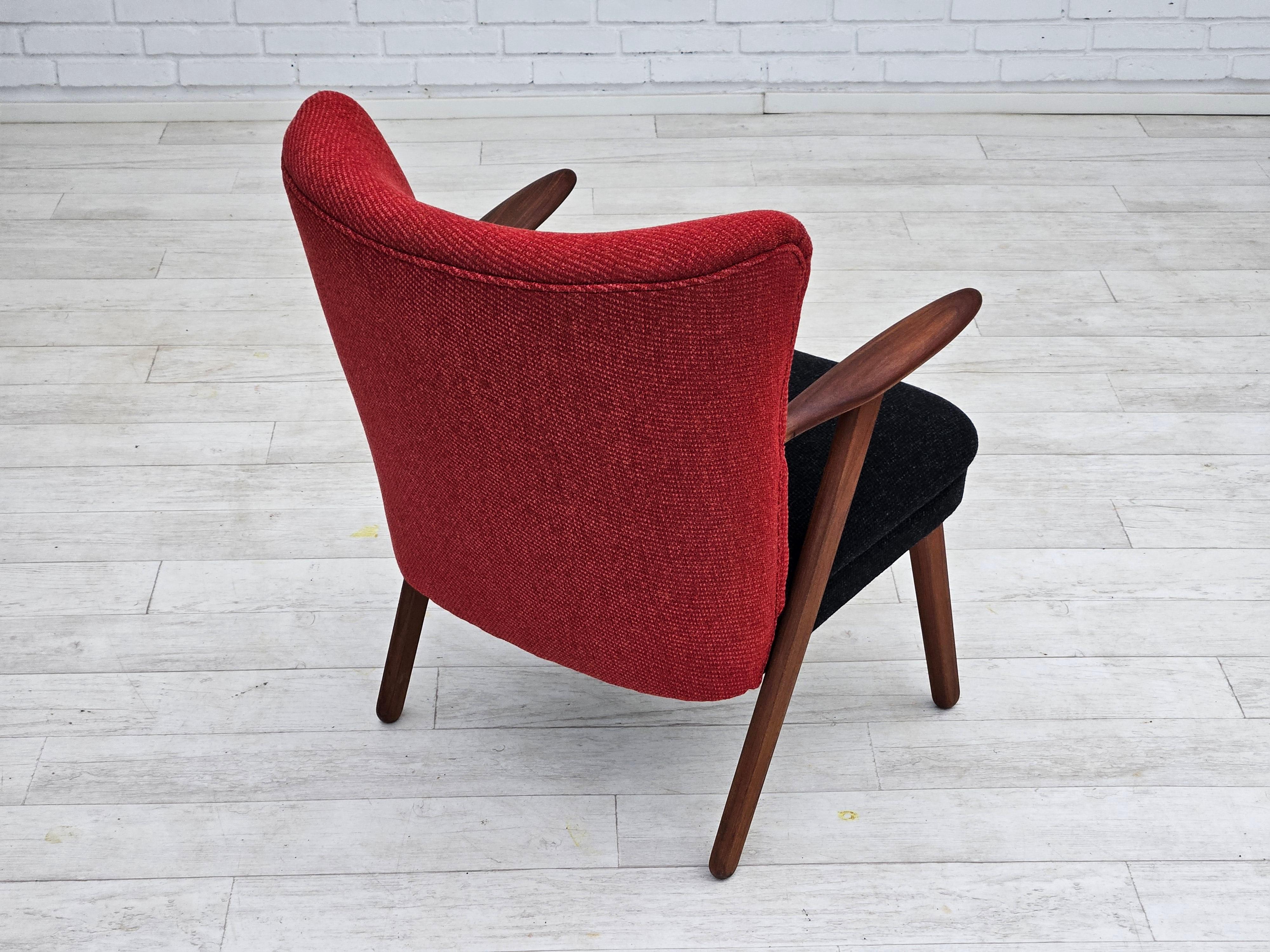 1960s, Danish design by Erhardsen & Andersen, reupholstered armchair, furniture  For Sale 7