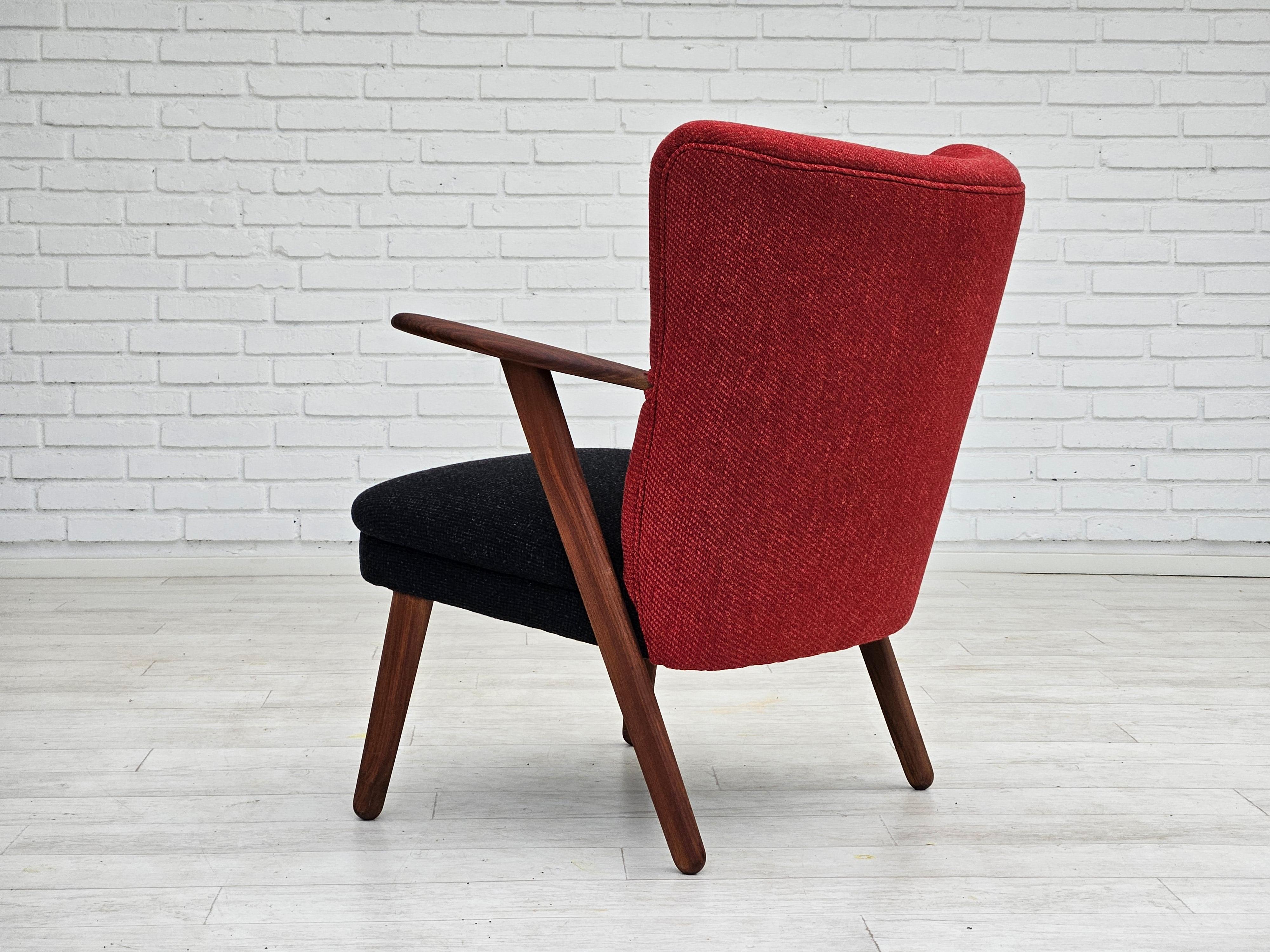 1960s, Danish design by Erhardsen & Andersen, reupholstered armchair, furniture  For Sale 9
