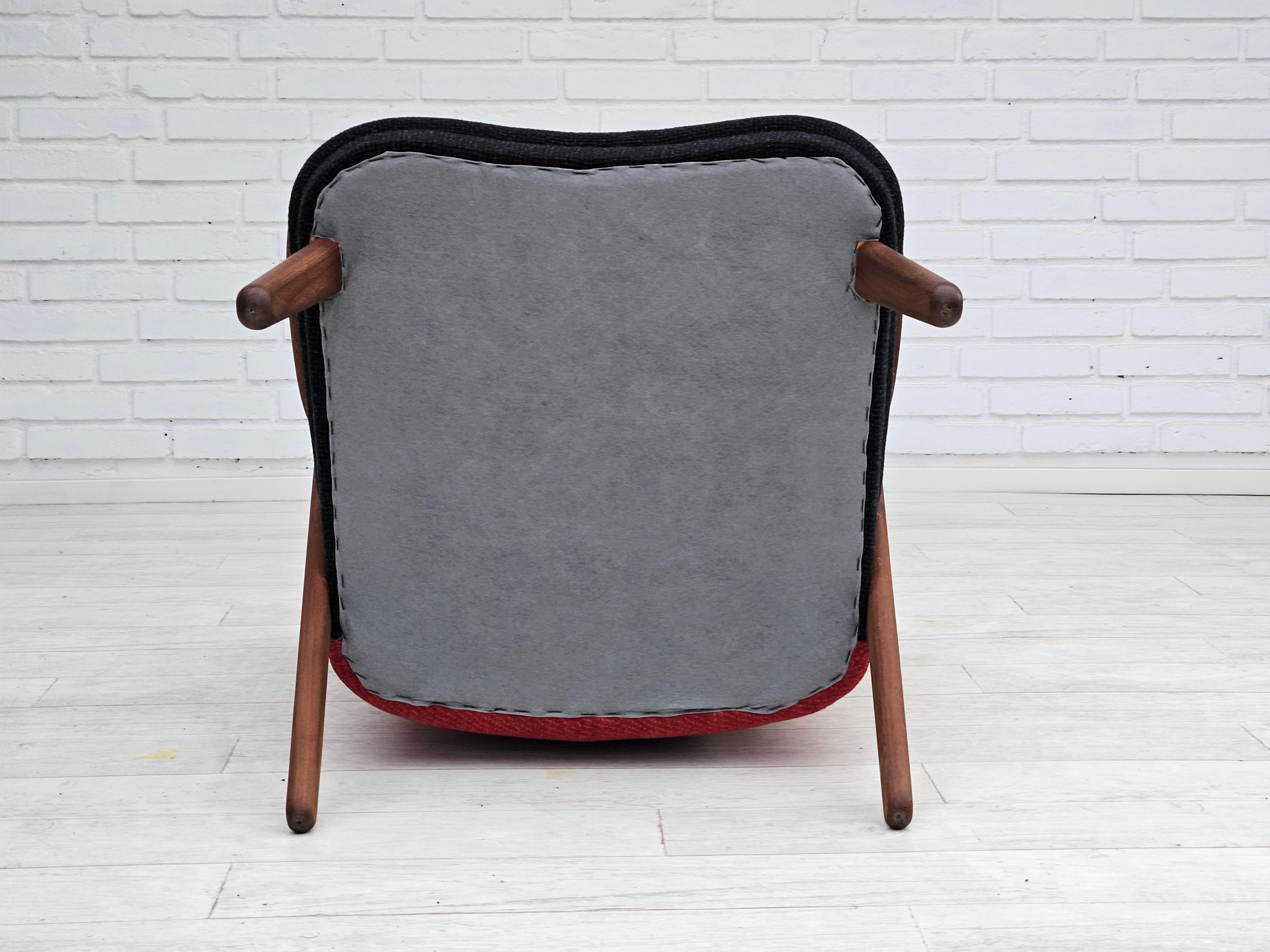 1960s, Danish design by Erhardsen & Andersen, reupholstered armchair, furniture  For Sale 10