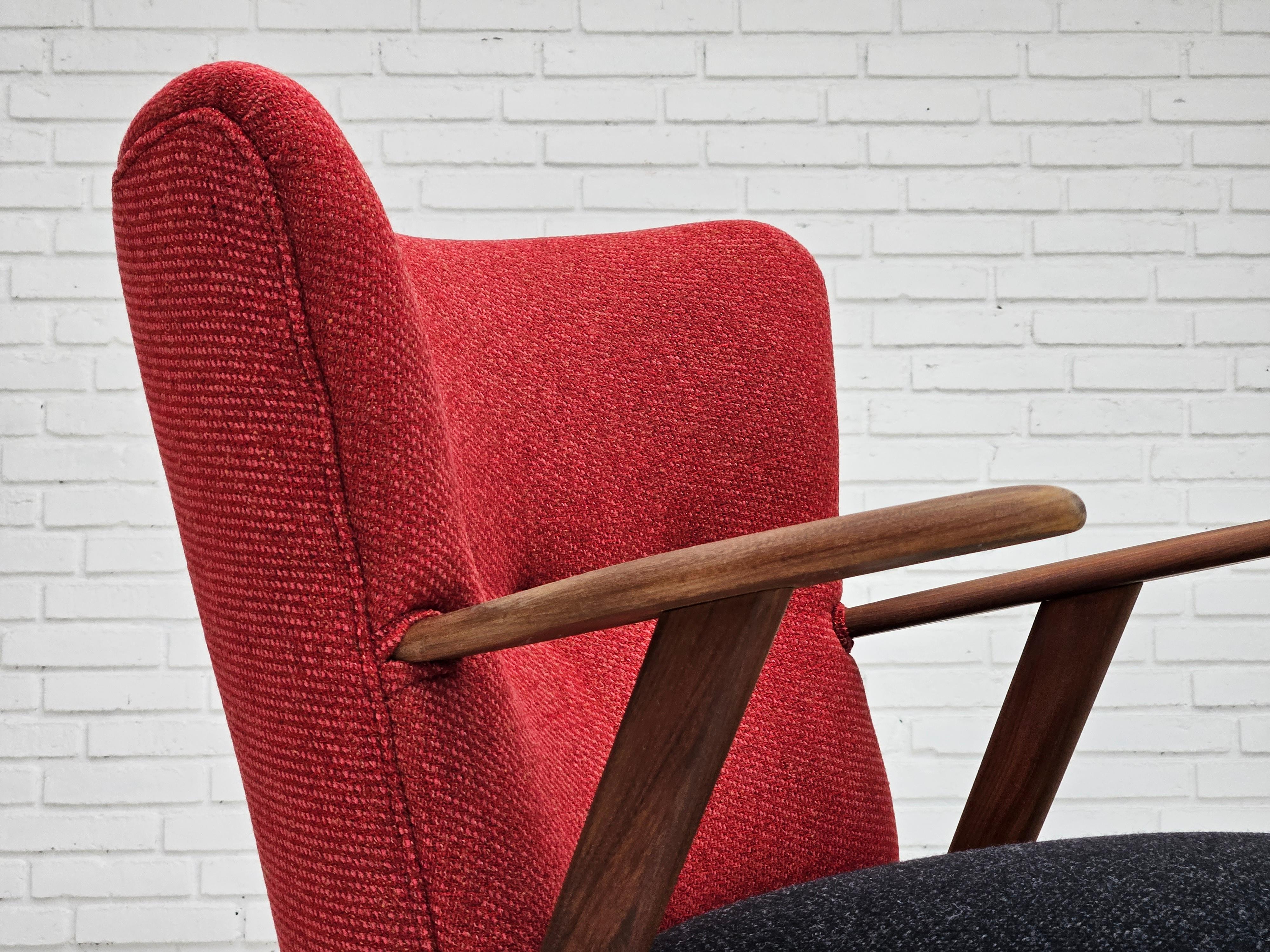 1960s, Danish design by Erhardsen & Andersen, reupholstered armchair, furniture  For Sale 1