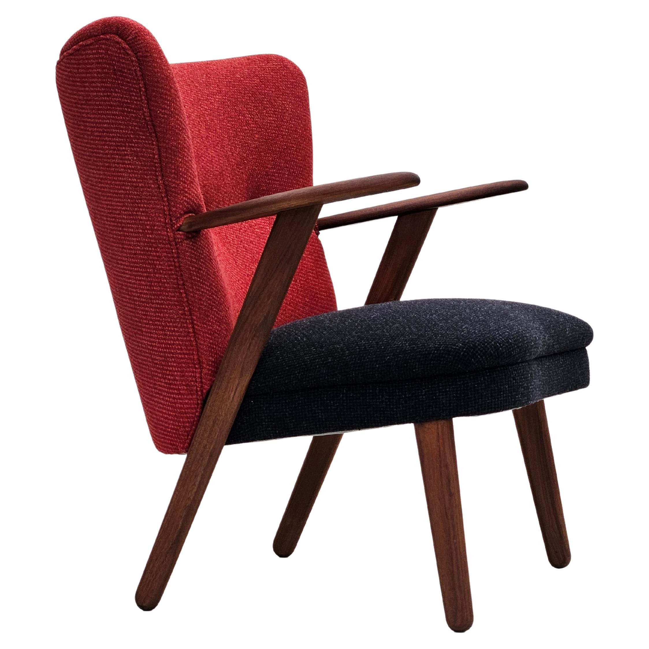 1960s, Danish design by Erhardsen & Andersen, reupholstered armchair, furniture  For Sale