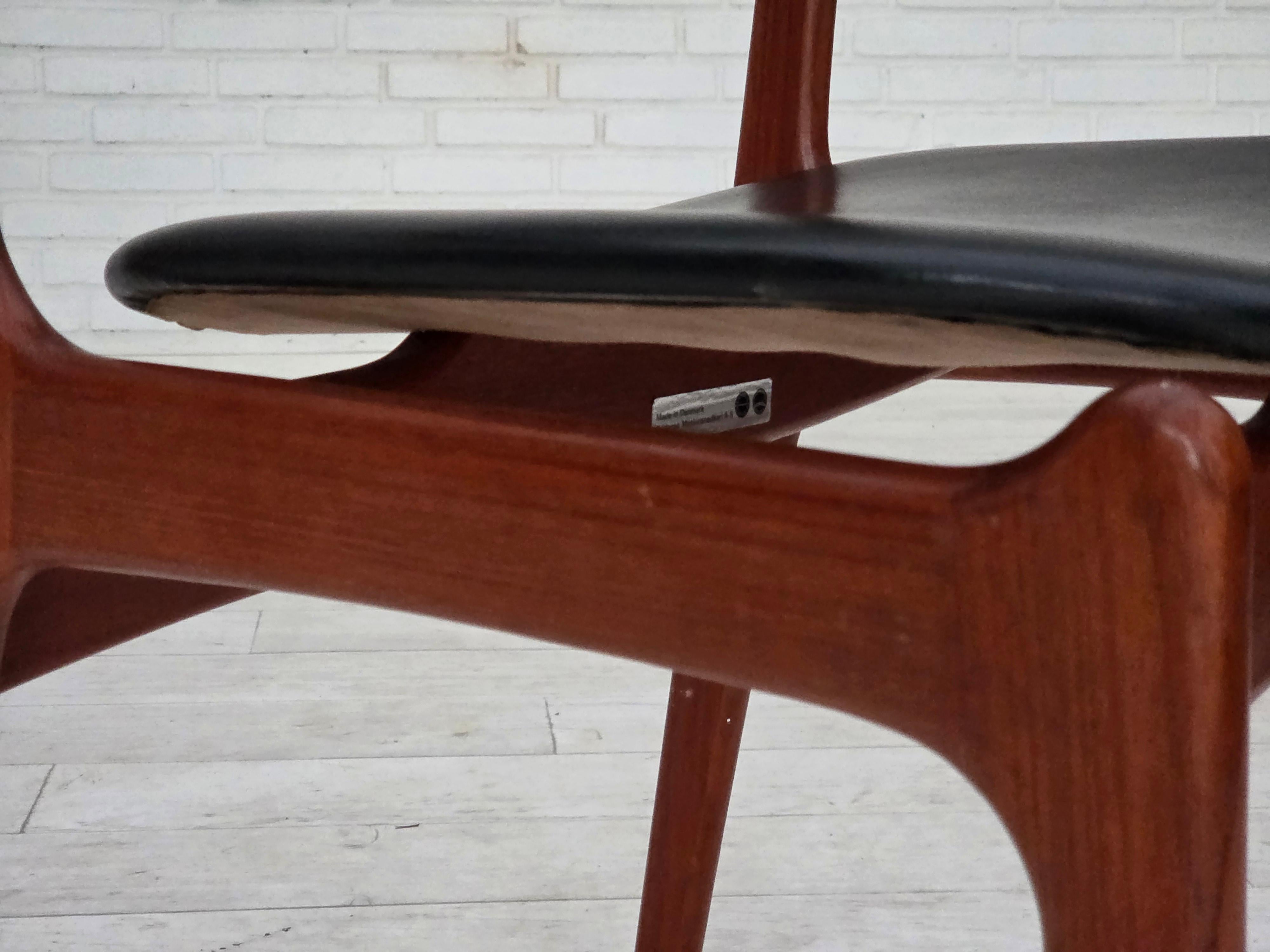 Anni '60, design danese di Erik Buch, modello 49, coppia di sedie, legno di teak. 10