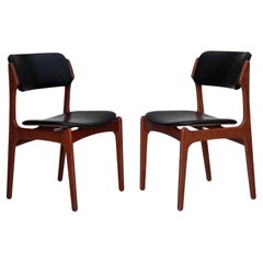 1960s, Danish design by Erik Buch, model 49, pair of chairs, teak wood.