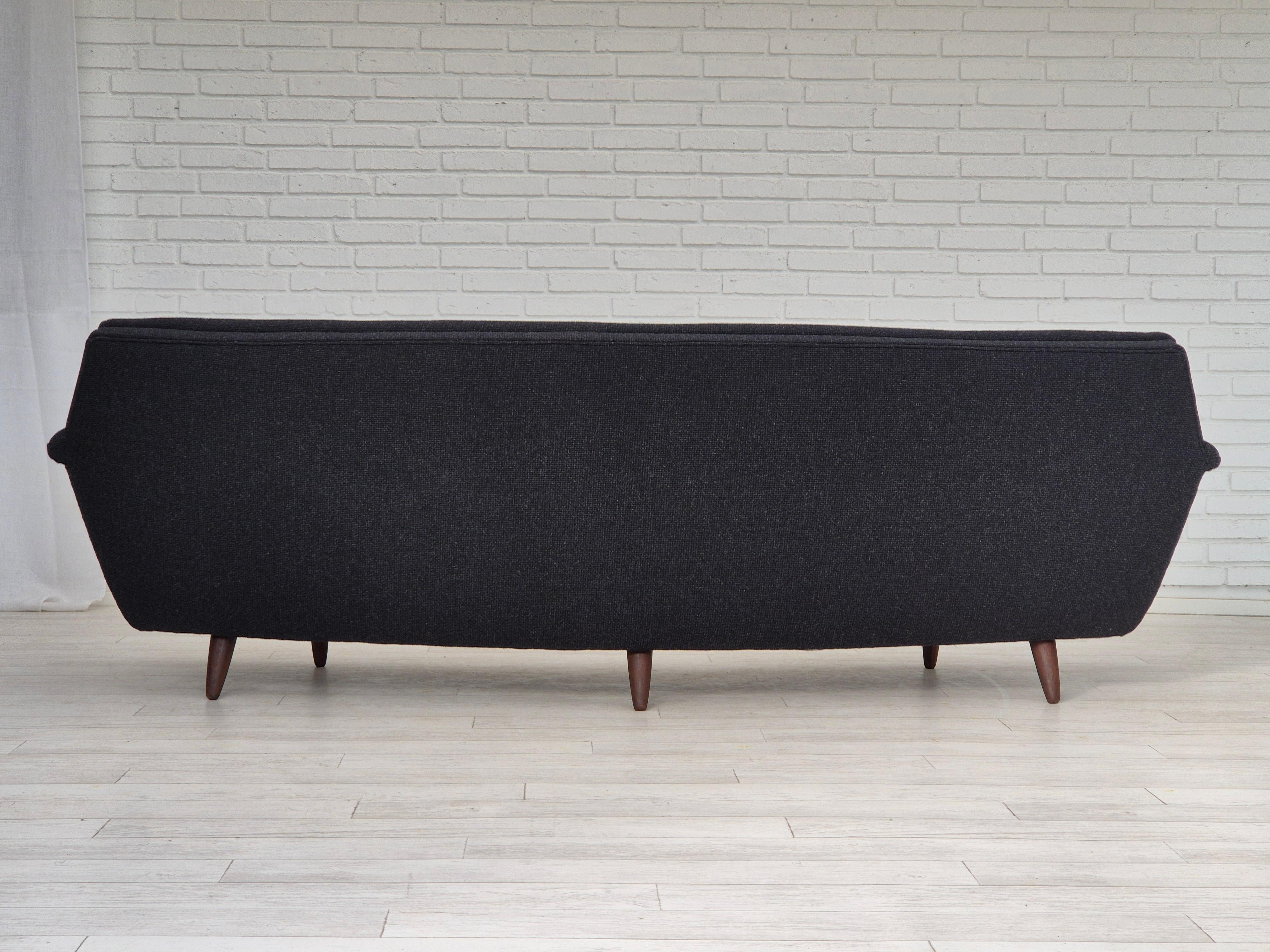 Mid-20th Century 1960s, Danish design by Georg Thams, reupholstered 3 seater sofa. For Sale