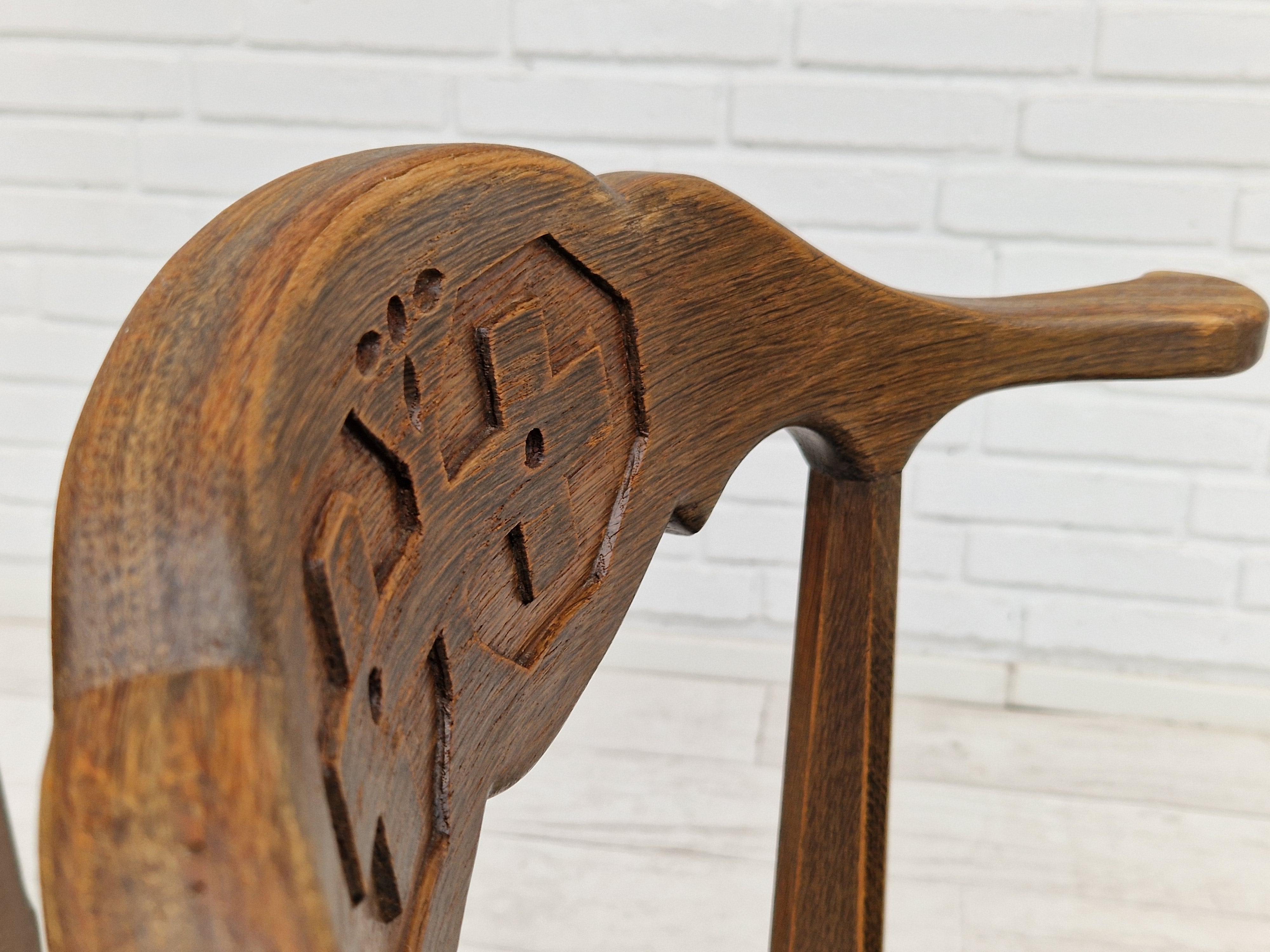 1960s, Danish Design by Henning Kjærnulf, Pair of Chairs, Wool, Oak Wood 1