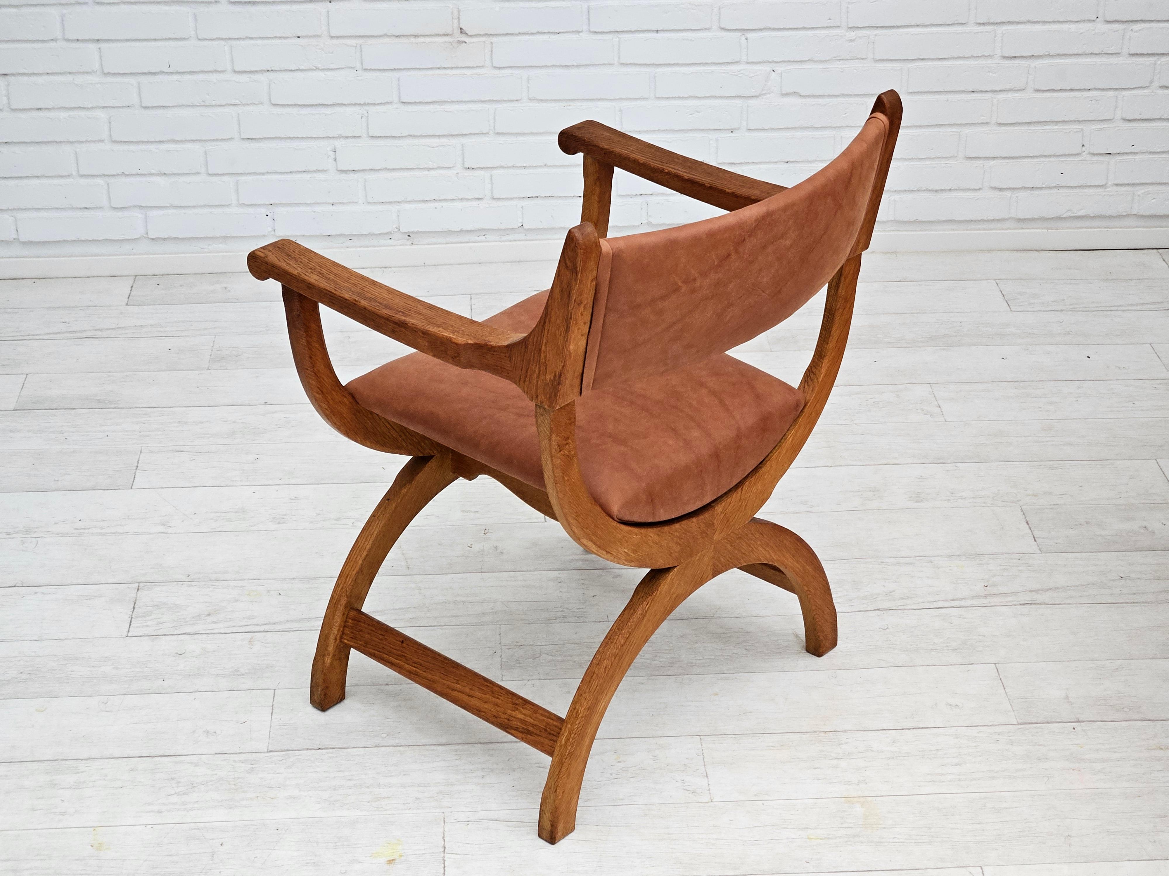 Pelle Anni '60, design danese di Henning Kjærnulf, poltrona imbottita. in vendita