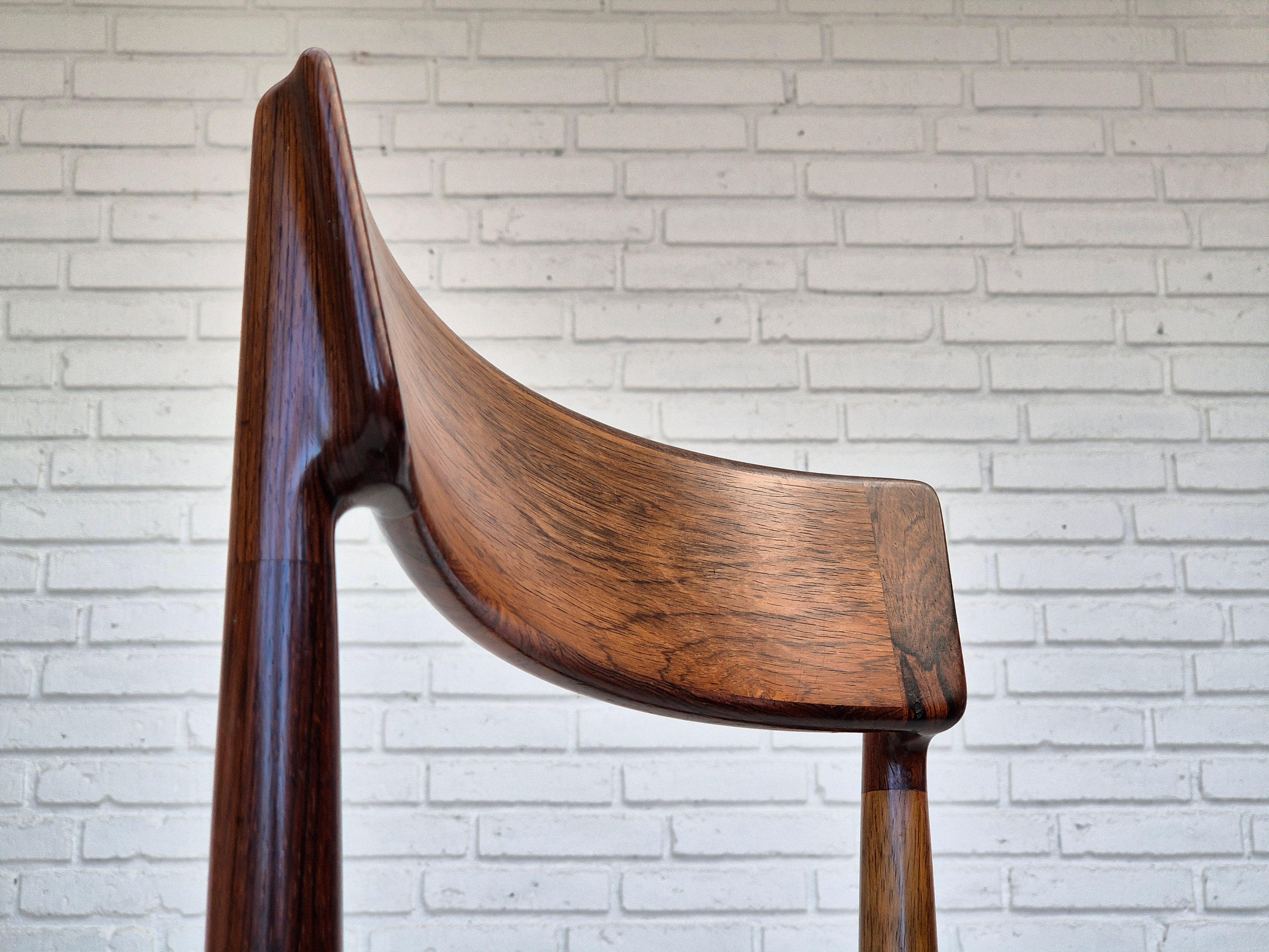 1960s, Danish design by Henry Rosengren Hansen, set of 6 rosewood dinning chairs 9
