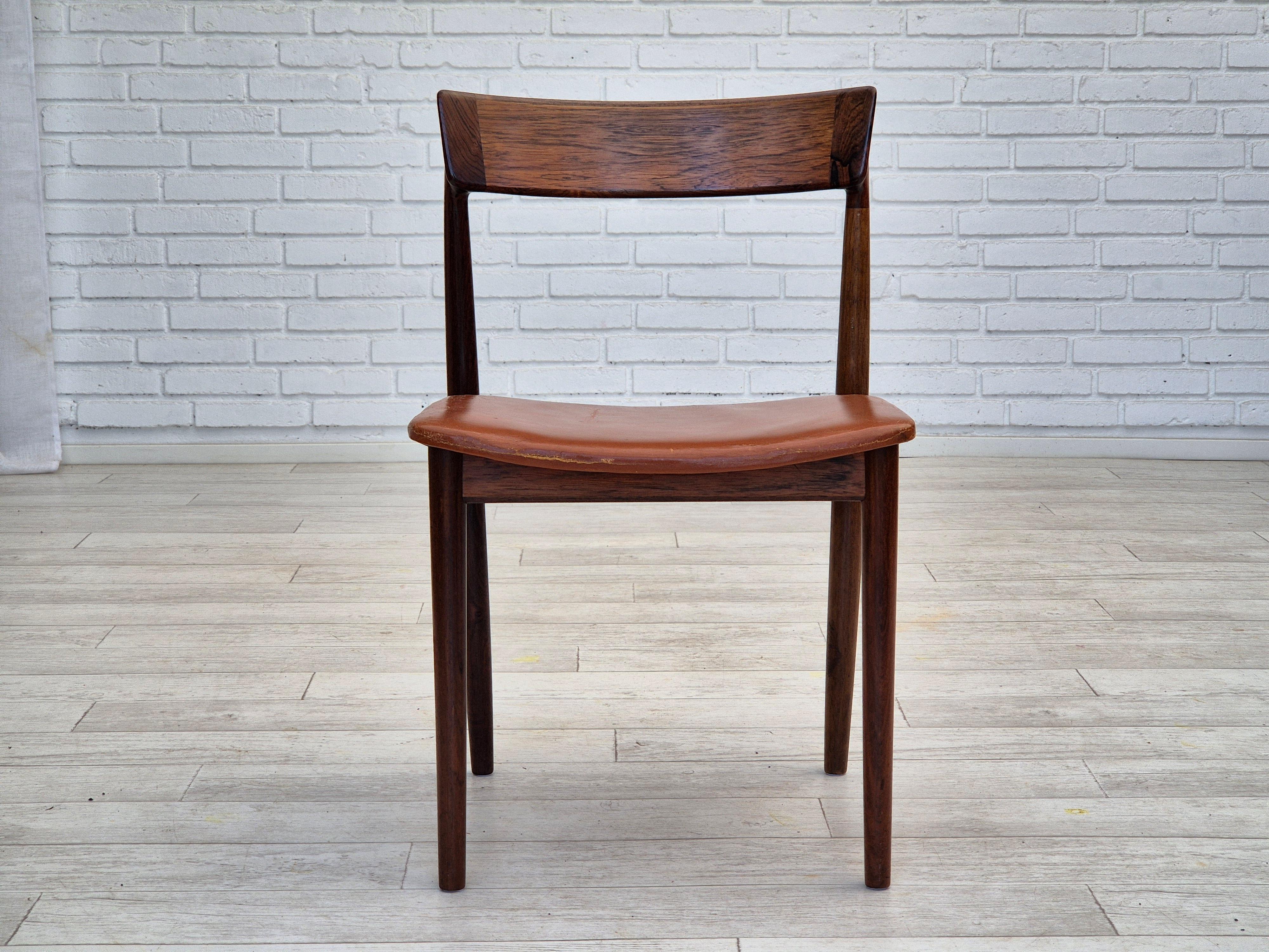 Mid-20th Century 1960s, Danish design by Henry Rosengren Hansen, set of 6 rosewood dinning chairs