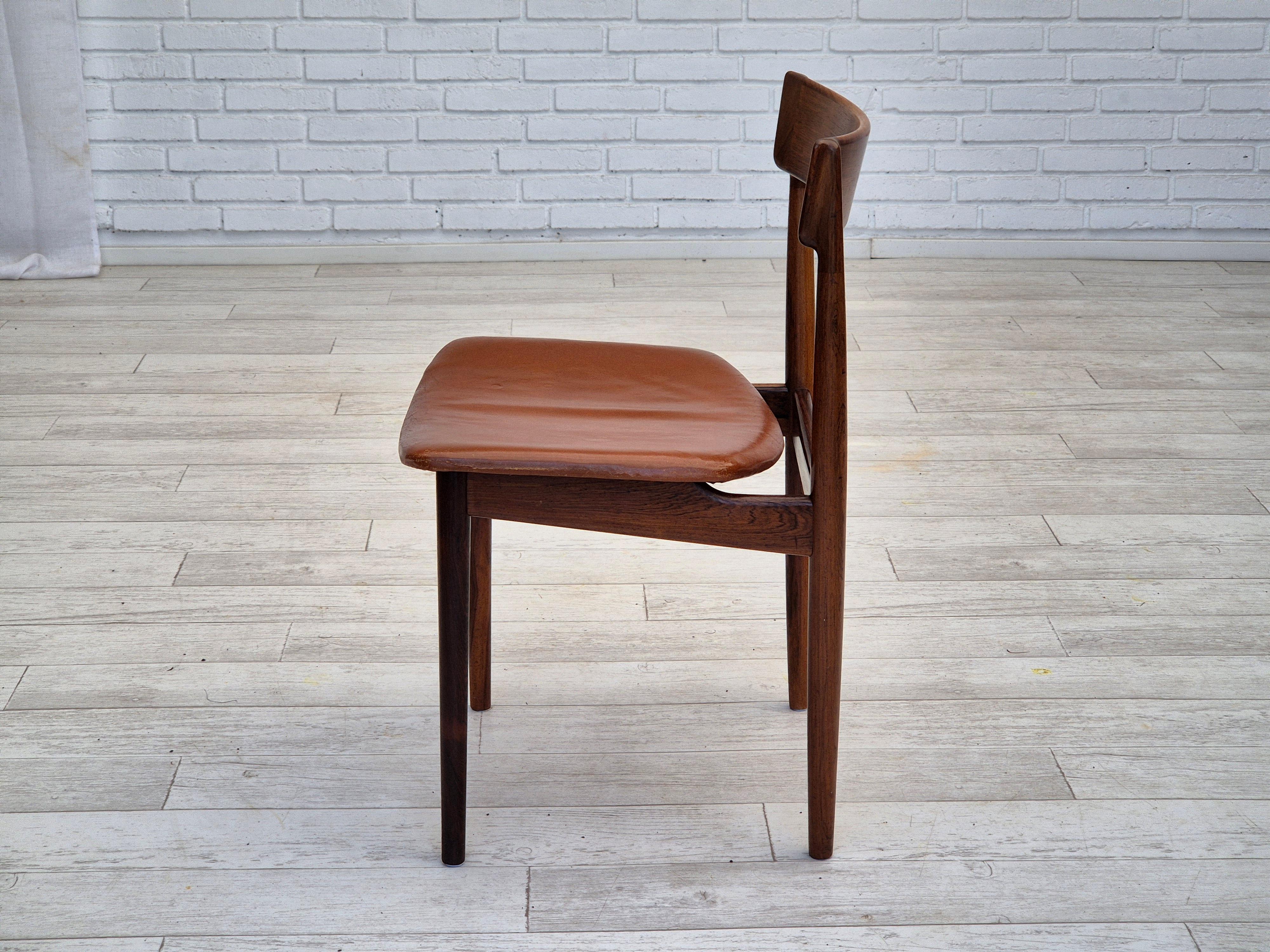 1960s, Danish design by Henry Rosengren Hansen, set of 6 rosewood dinning chairs 2
