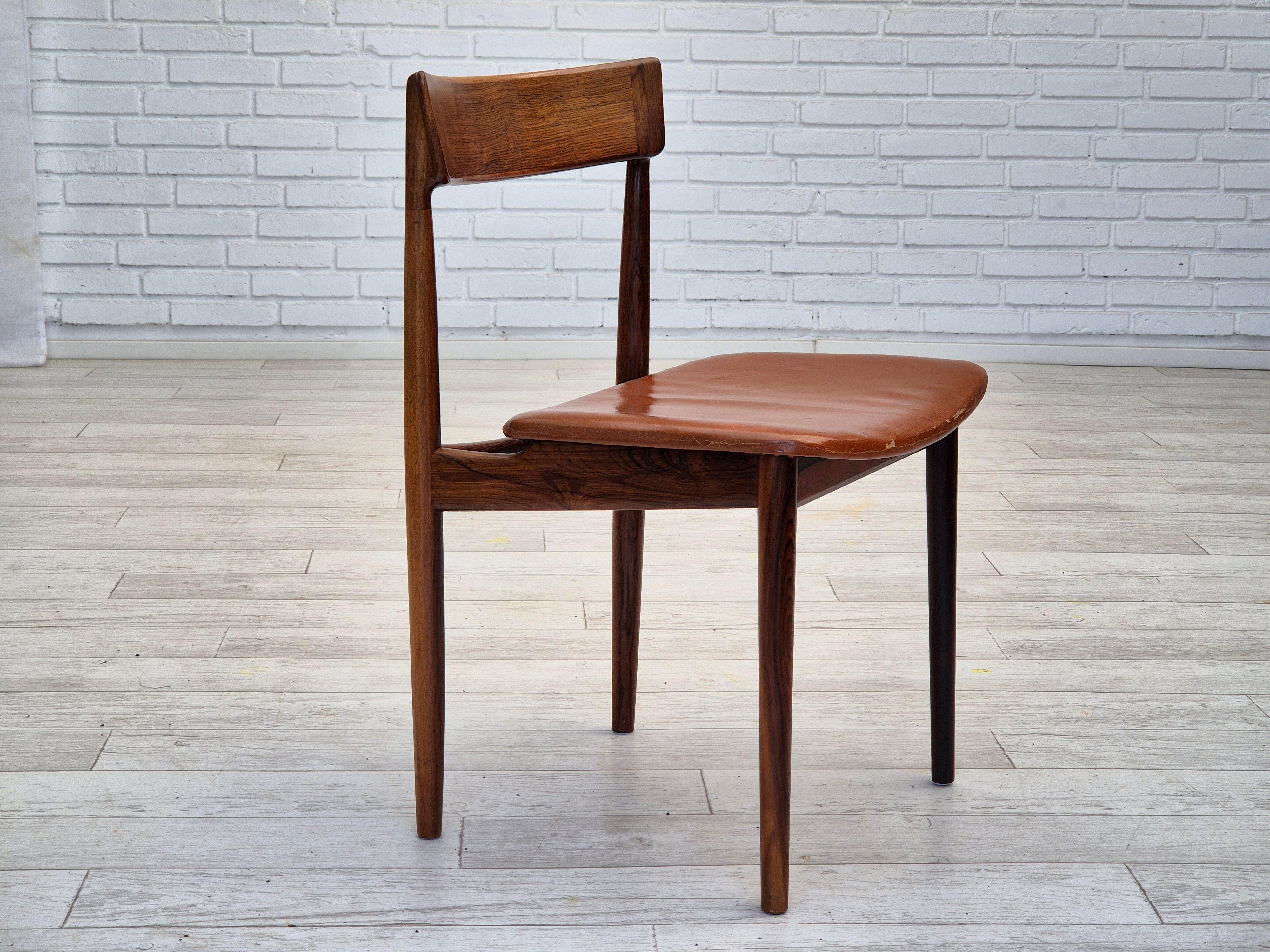 1960s, Danish design by Henry Rosengren Hansen, set of 6 rosewood dinning chairs 3