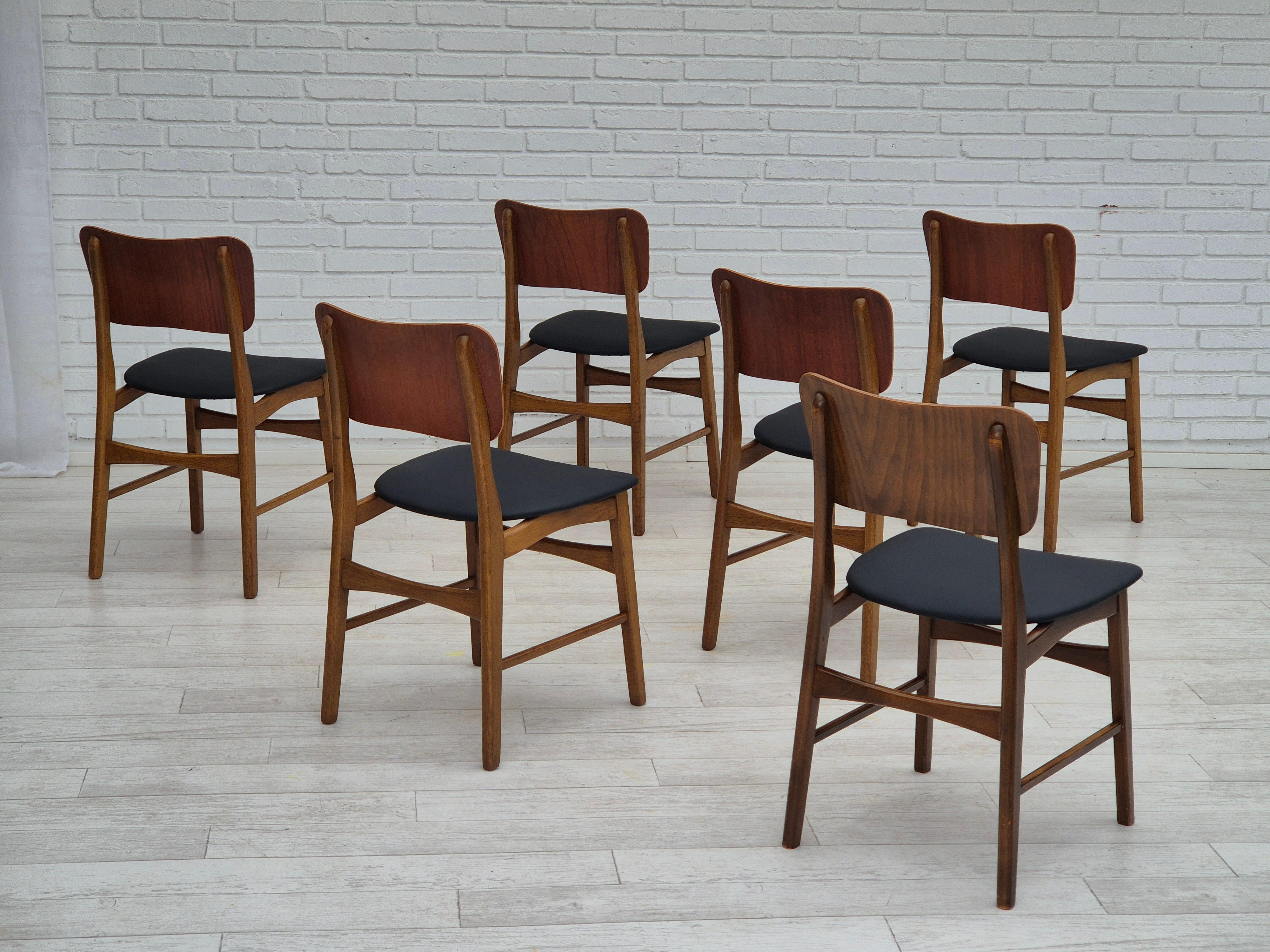 1960s, Danish design by Ib Kofod Larsen, Christensen & Larsen, set of chairs. In Good Condition In Tarm, 82