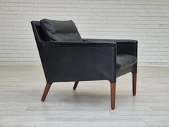 1960s, Danish design by Kurt Østervig, lounge chair model 55, leather, rosewood.