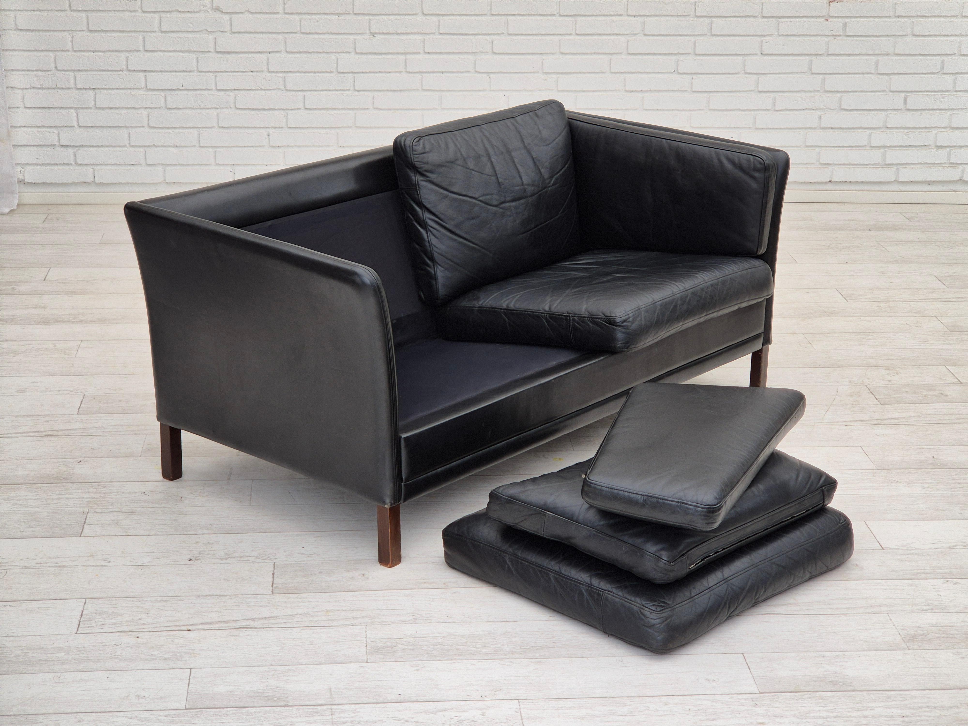 1960er Jahre, dänisches Design von Mogens Hansen, 2-sitziges Sofa im Originalzustand. im Angebot 7