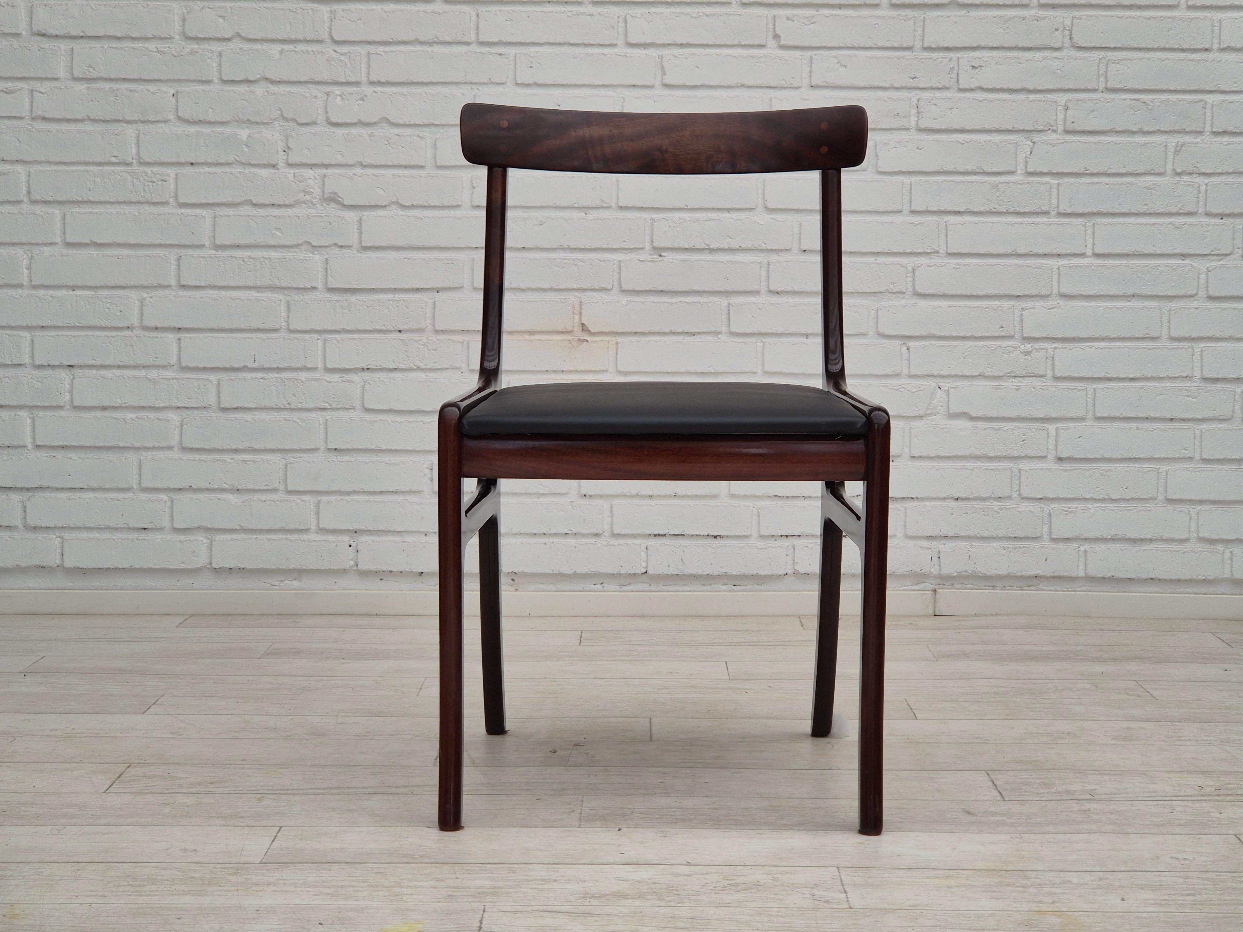 Satz von 4 Esszimmerstühlen, dänisches Design von Ole Wanscher, 1960er Jahre, neu gepolstert. im Zustand „Gut“ im Angebot in Tarm, 82