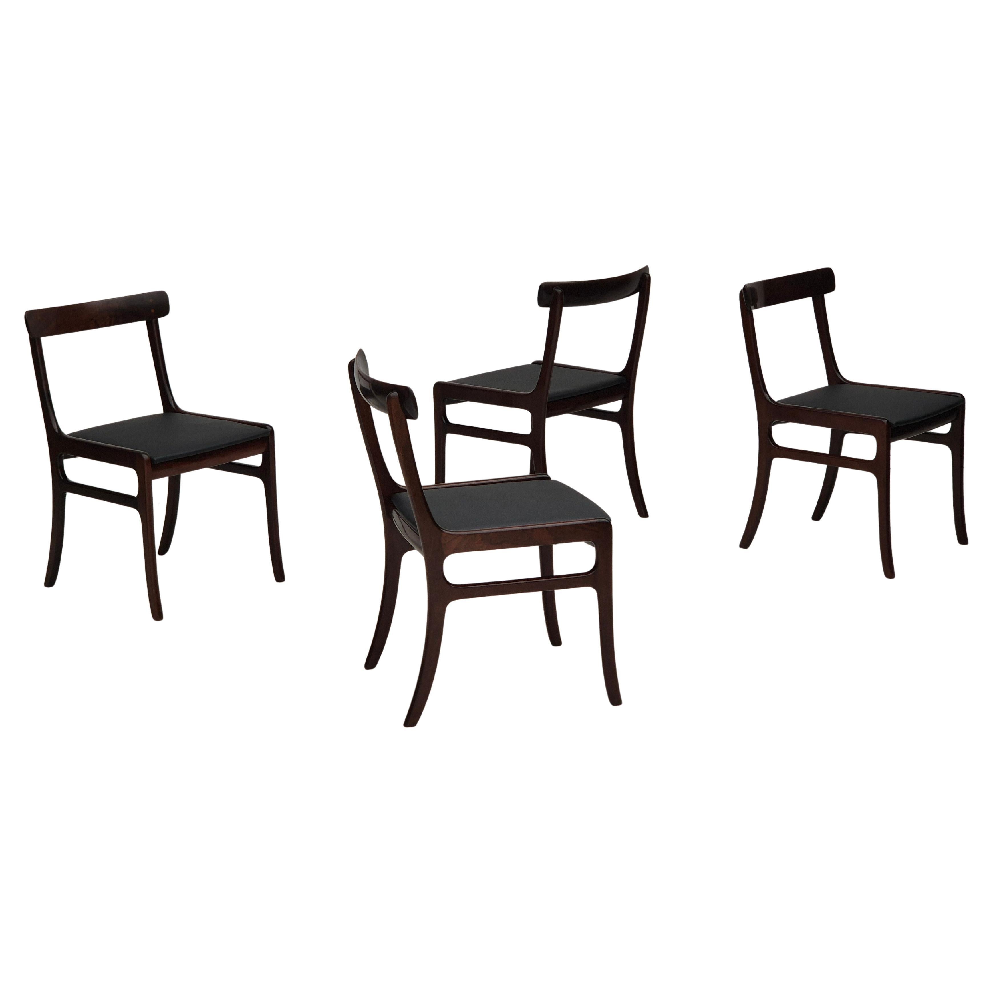 1960s, Danish design by Ole Wanscher, set of 4 dinning chairs, reupholstered.