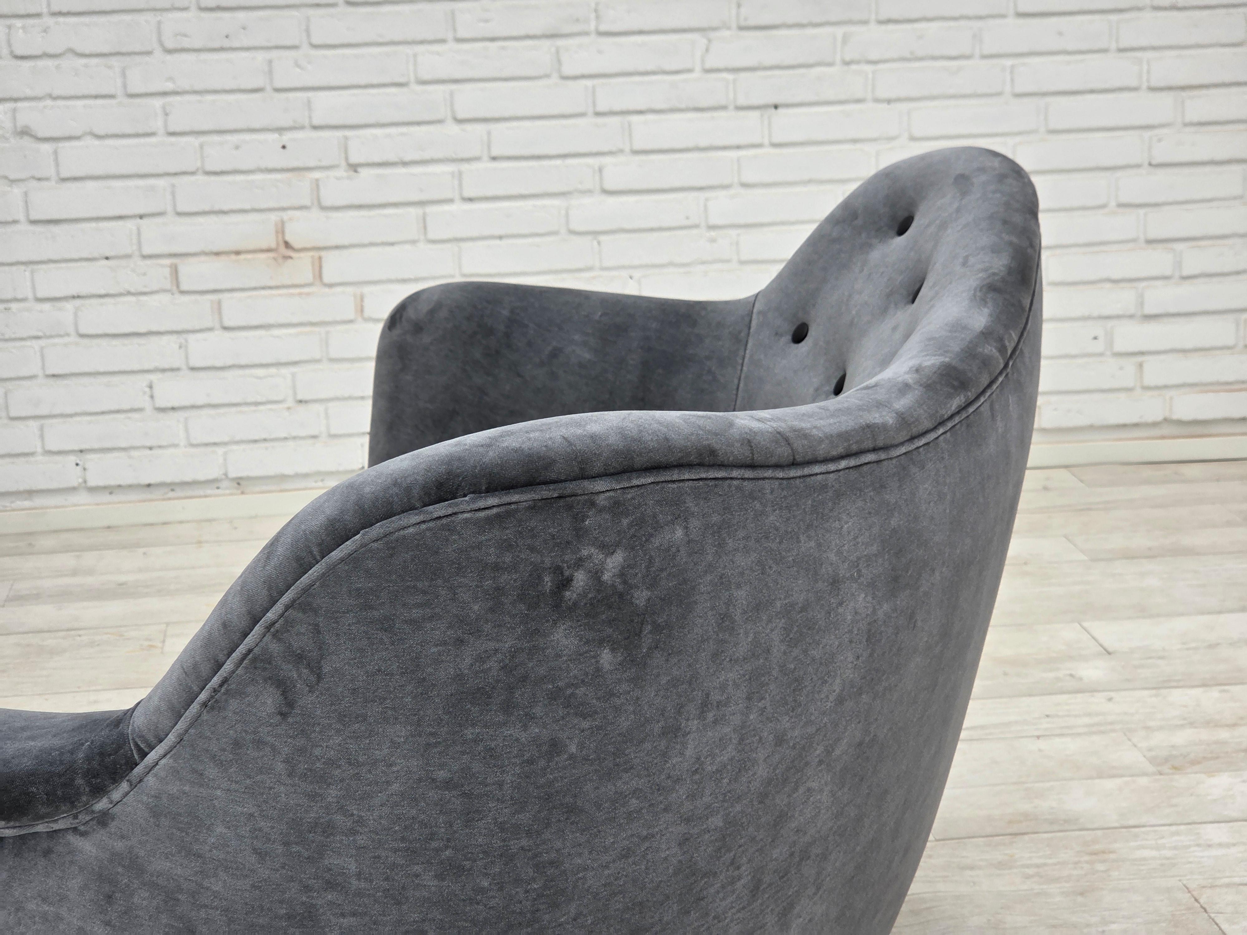 Años 60, diseño danés de Slagelse Møbelværk, sofá, modelo 185, retapizado. en venta 7