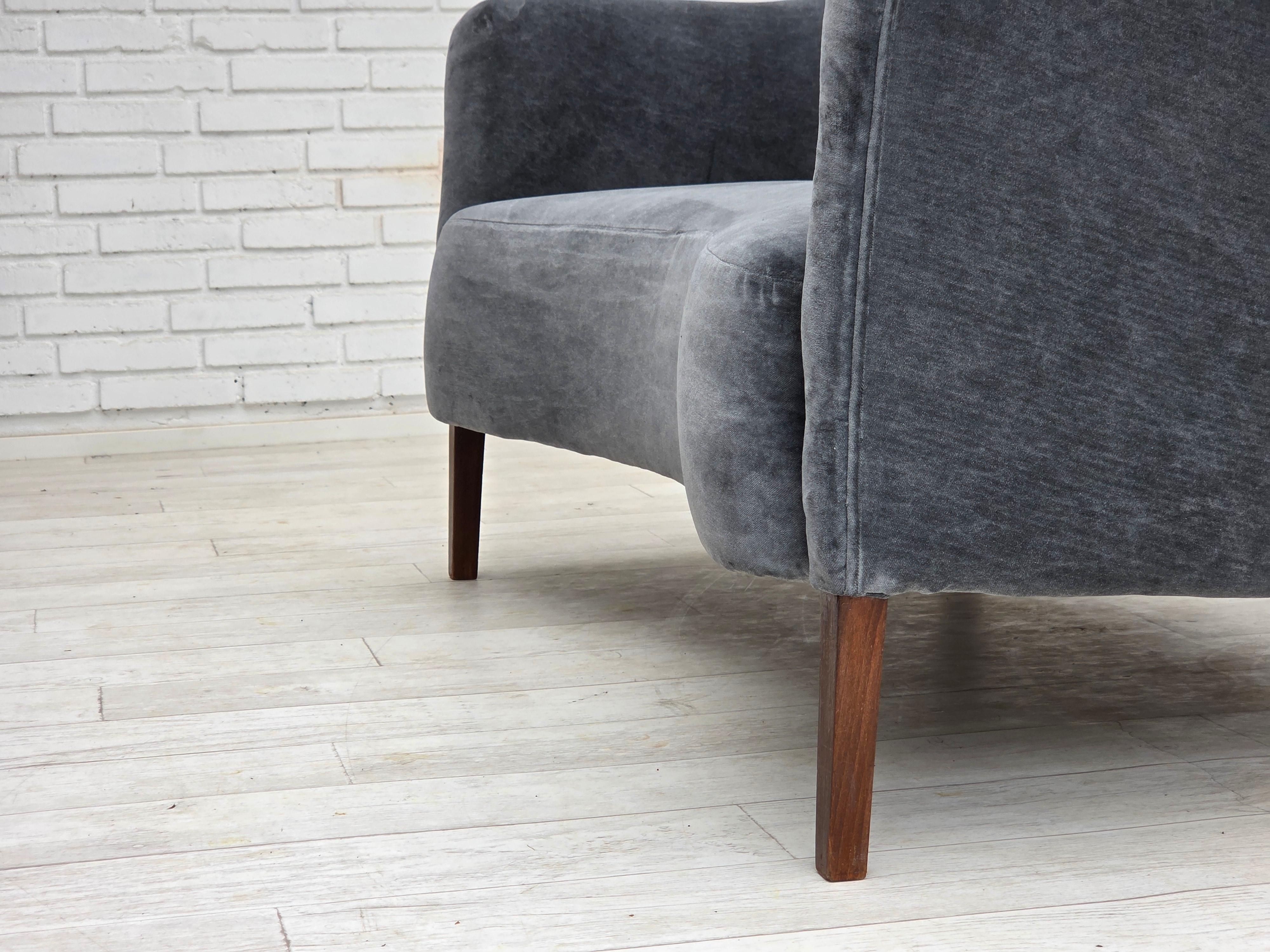 Años 60, diseño danés de Slagelse Møbelværk, sofá, modelo 185, retapizado. en venta 10