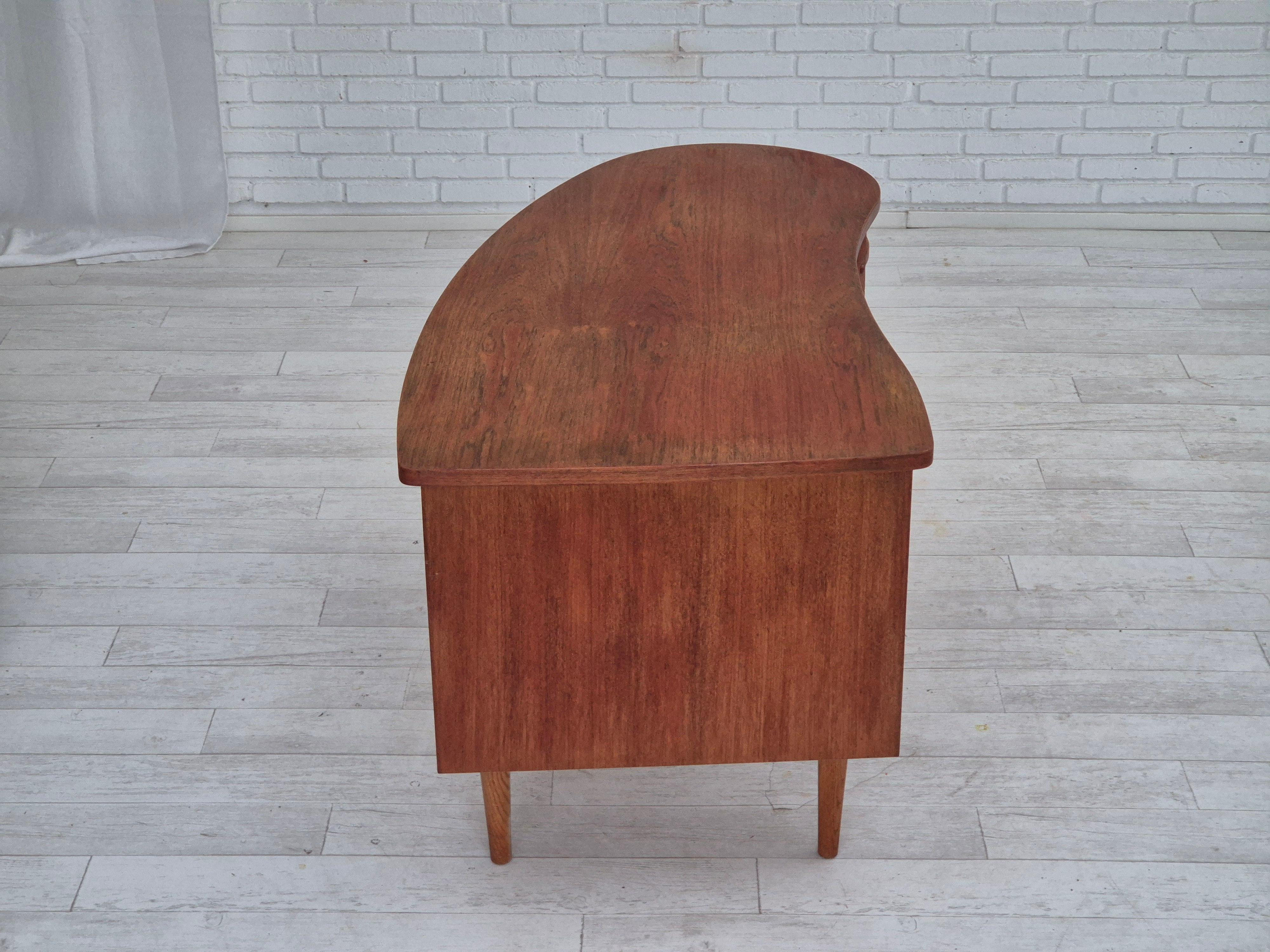 Mid-20th Century 1960s, Danish design by Tibergaard Nielsen Møbelfabrik, free standing desk.