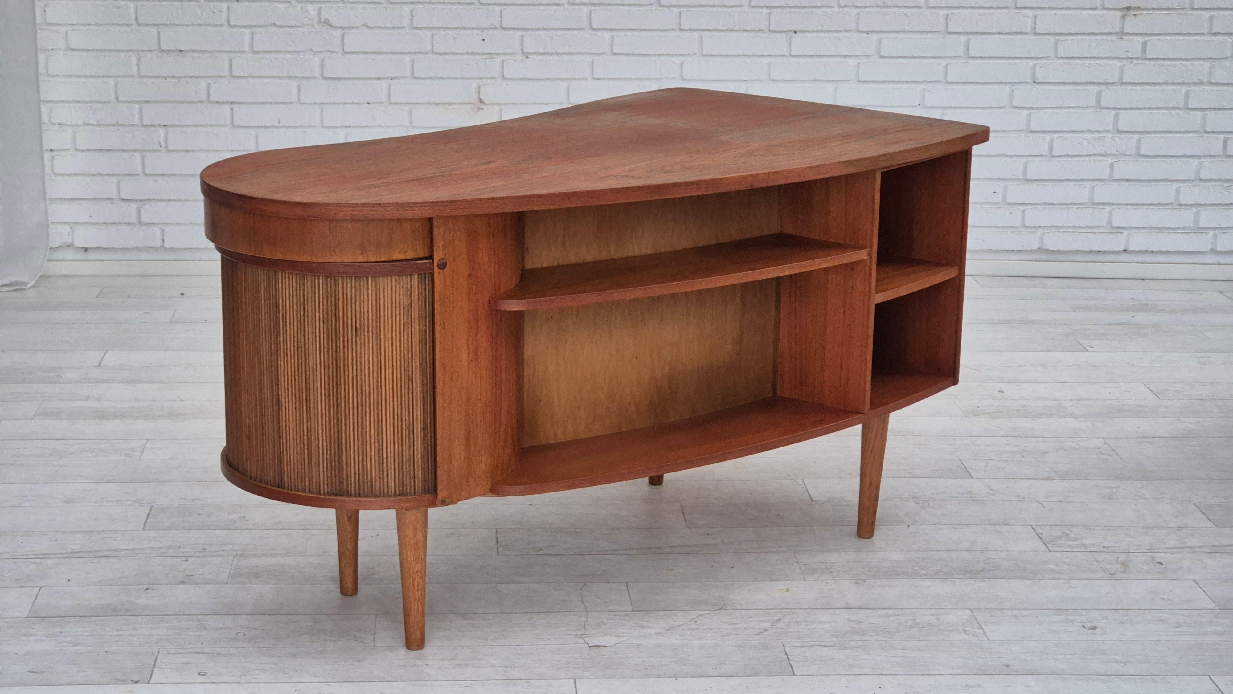 1960s, Danish design by Tibergaard Nielsen Møbelfabrik, free standing desk. 1