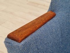 1960er Jahre, dänisches Design, komplett neu gepolsterter Loungesessel, Camira Furniture Wolle