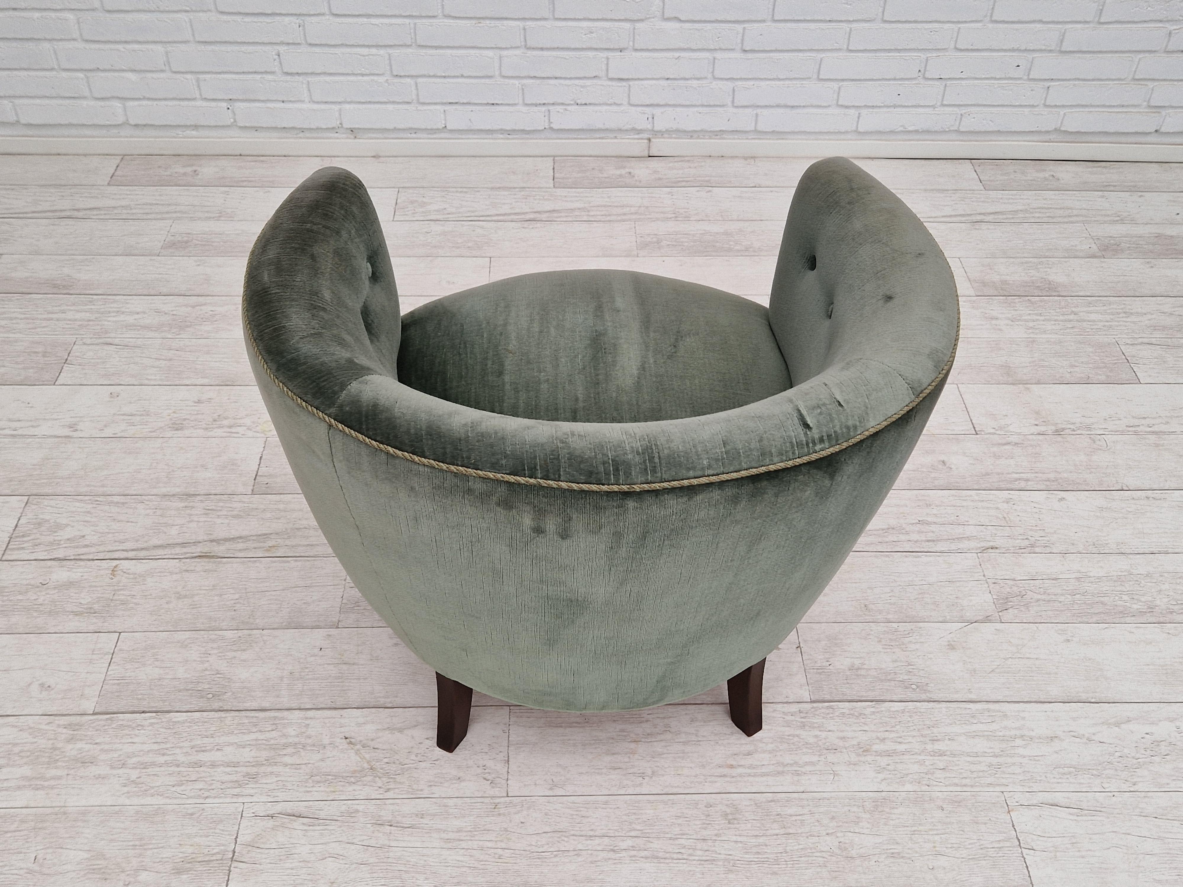 Fauteuil de salon courbé danois des années 1960, très bon état d'origine. en vente 1