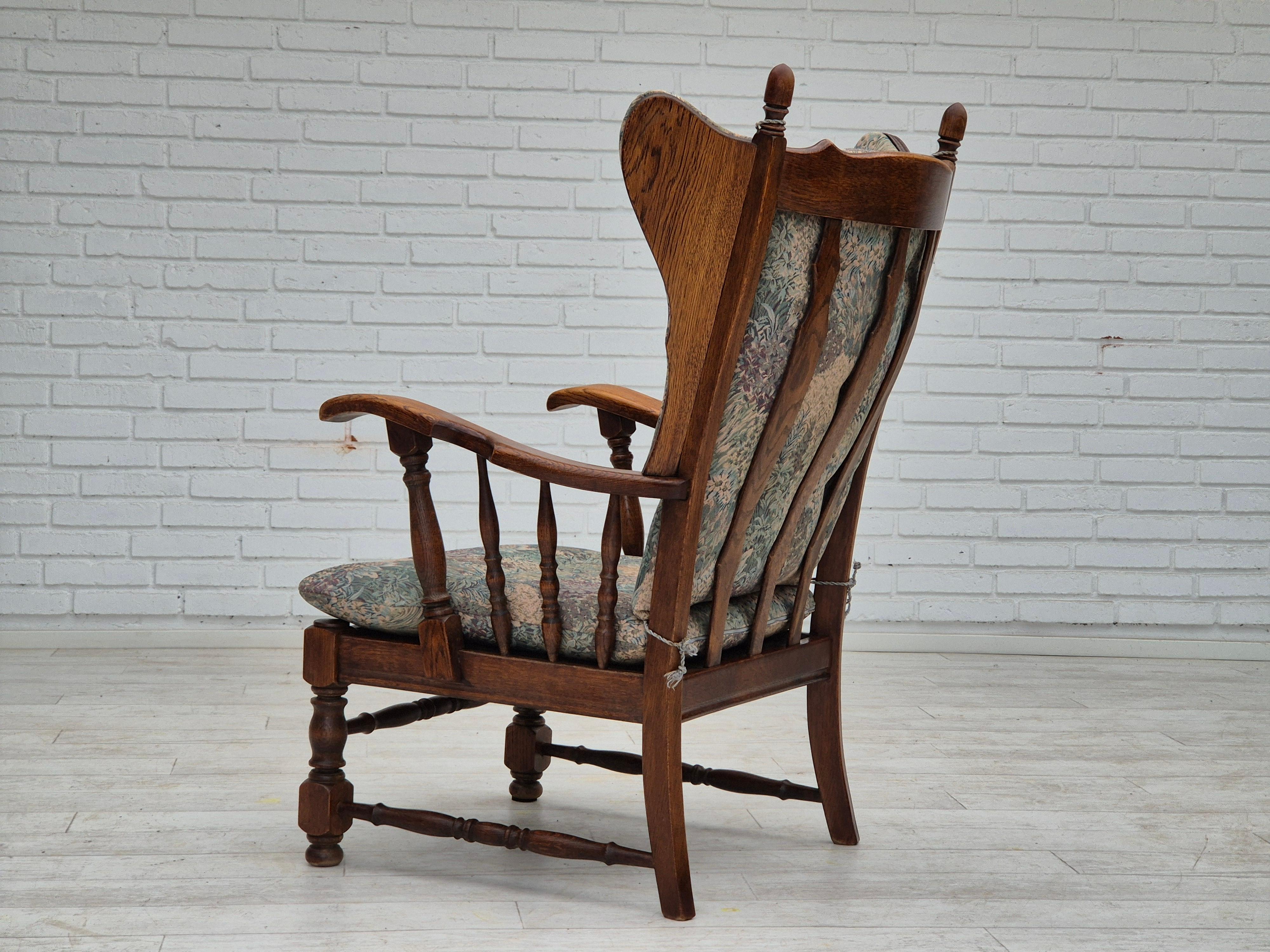 1960s, Danish design, fauteuil à dossier haut de Regan Møbelfabrik, Aarhus, original. en vente 1