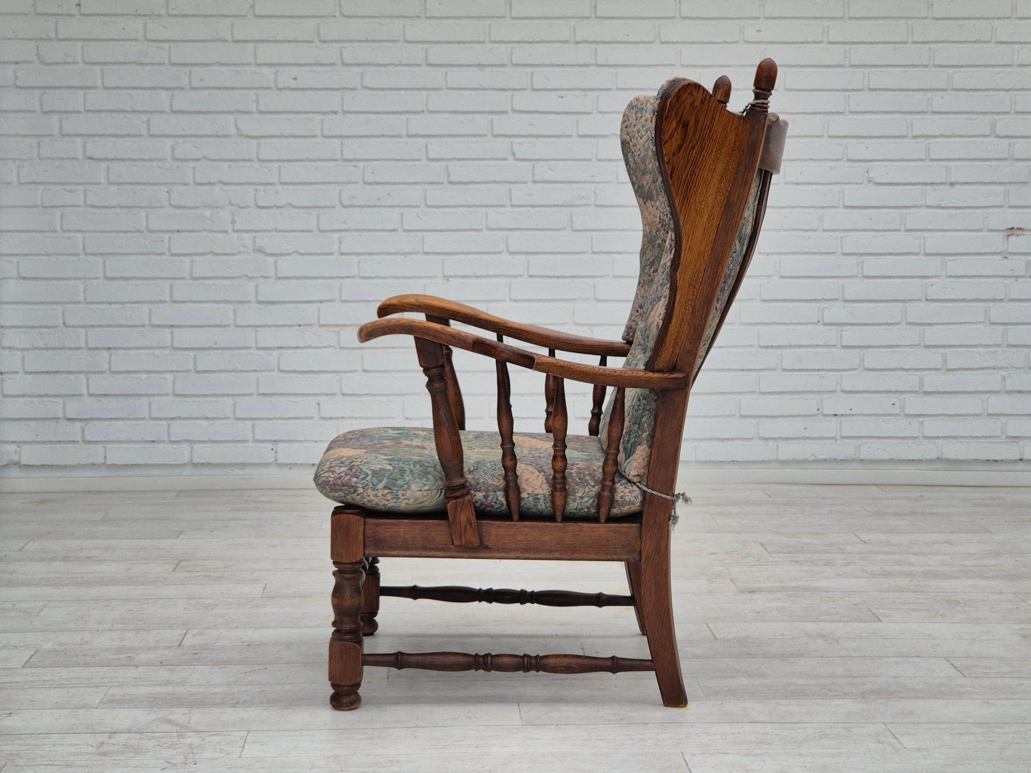 1960s, Danish design, fauteuil à dossier haut de Regan Møbelfabrik, Aarhus, original. en vente 2