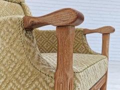 1960s, Danish design, highback armchair, furniture fabric, oak wood.