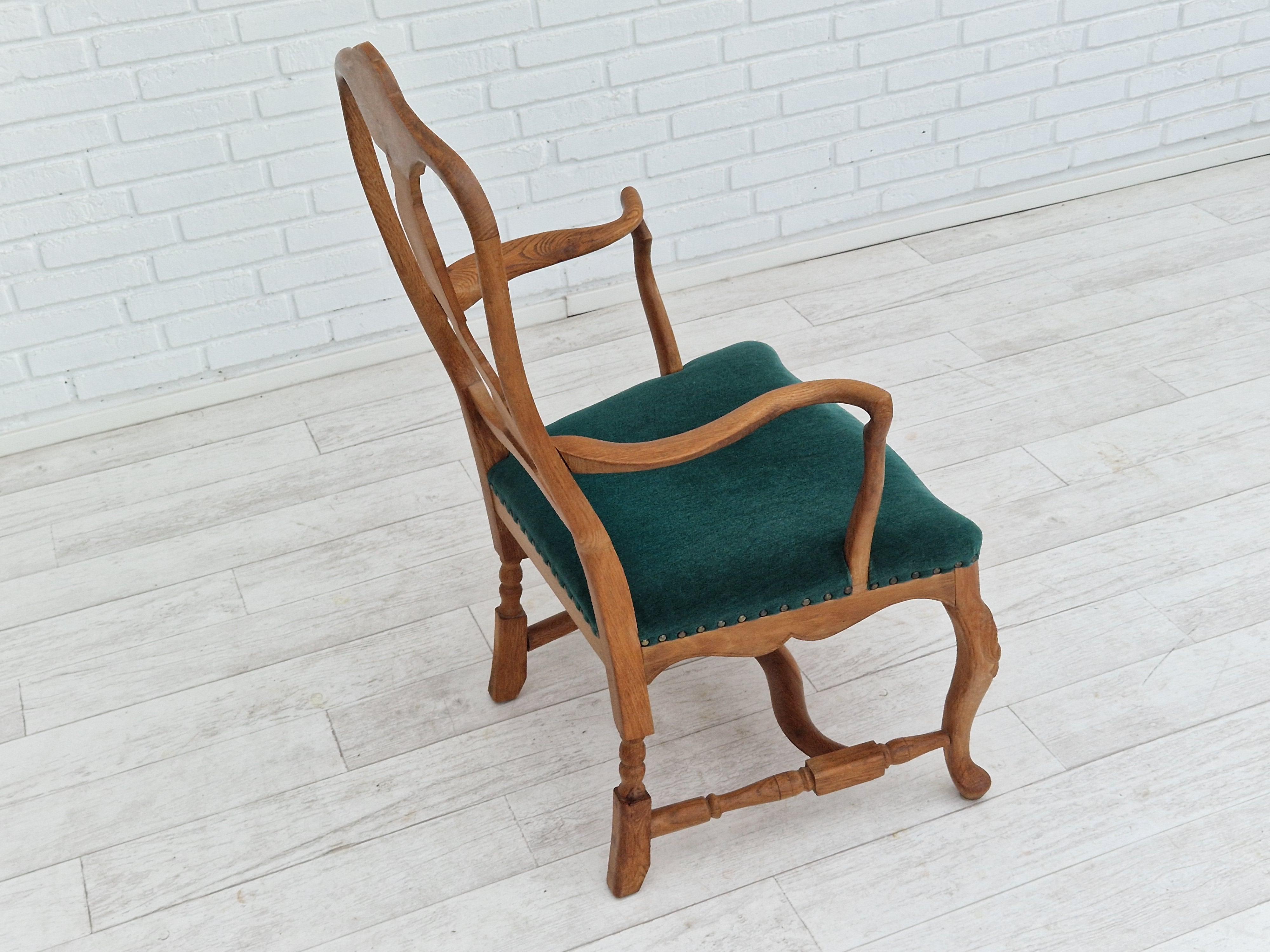 1960s, Danish Design, Pair of Armchairs, Oak Wood, Original Very Good Condition For Sale 5
