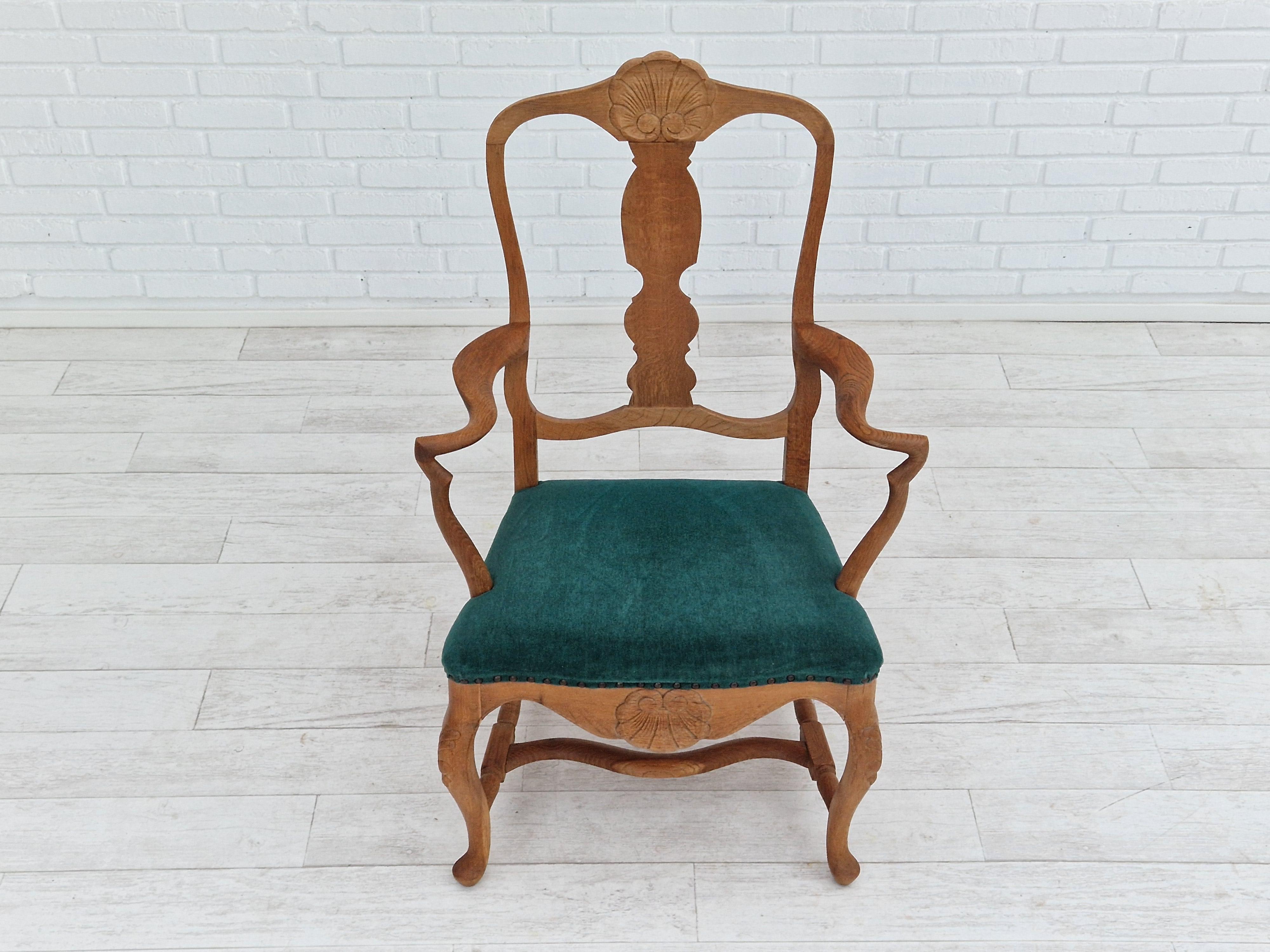 1960s, Danish Design, Pair of Armchairs, Oak Wood, Original Very Good Condition For Sale 2