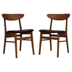 1960s, Danish Design, Pair of Teak Wood Farstrup Chairs