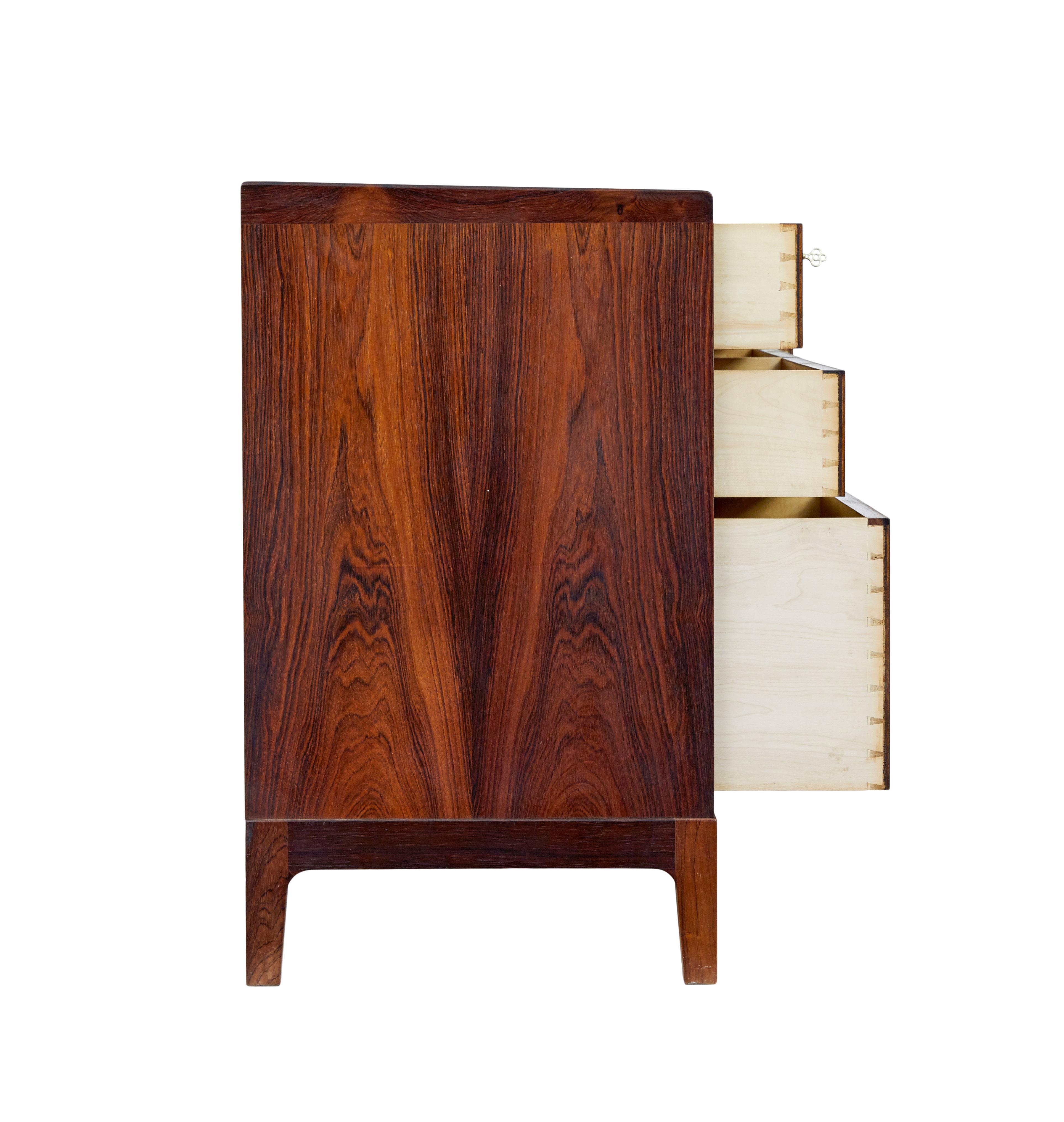Hand-Crafted 1960s danish design palisander dressing sideboard by Frode Holm For Sale