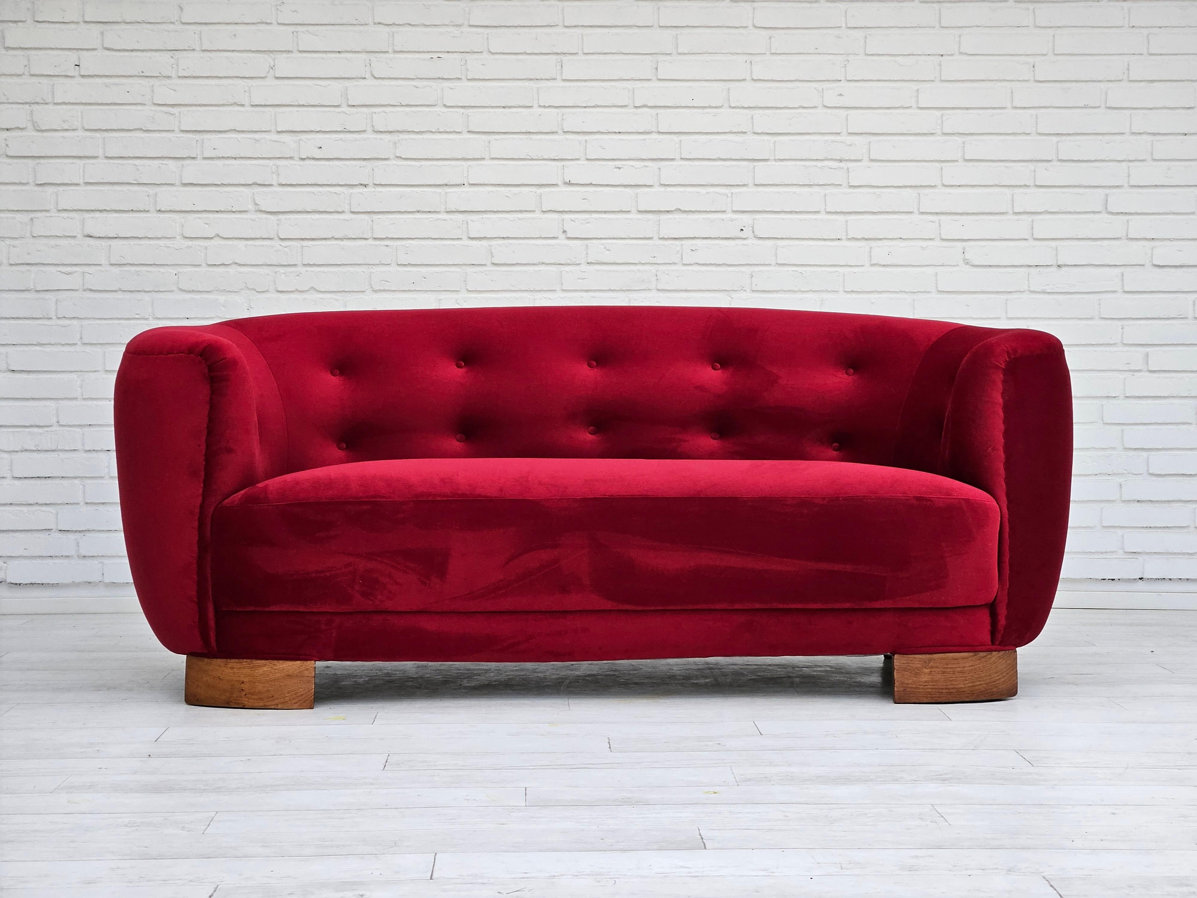 1960er Jahre, dänisches renoviertes und gepolstertes 2-Sitzer-Sofa 