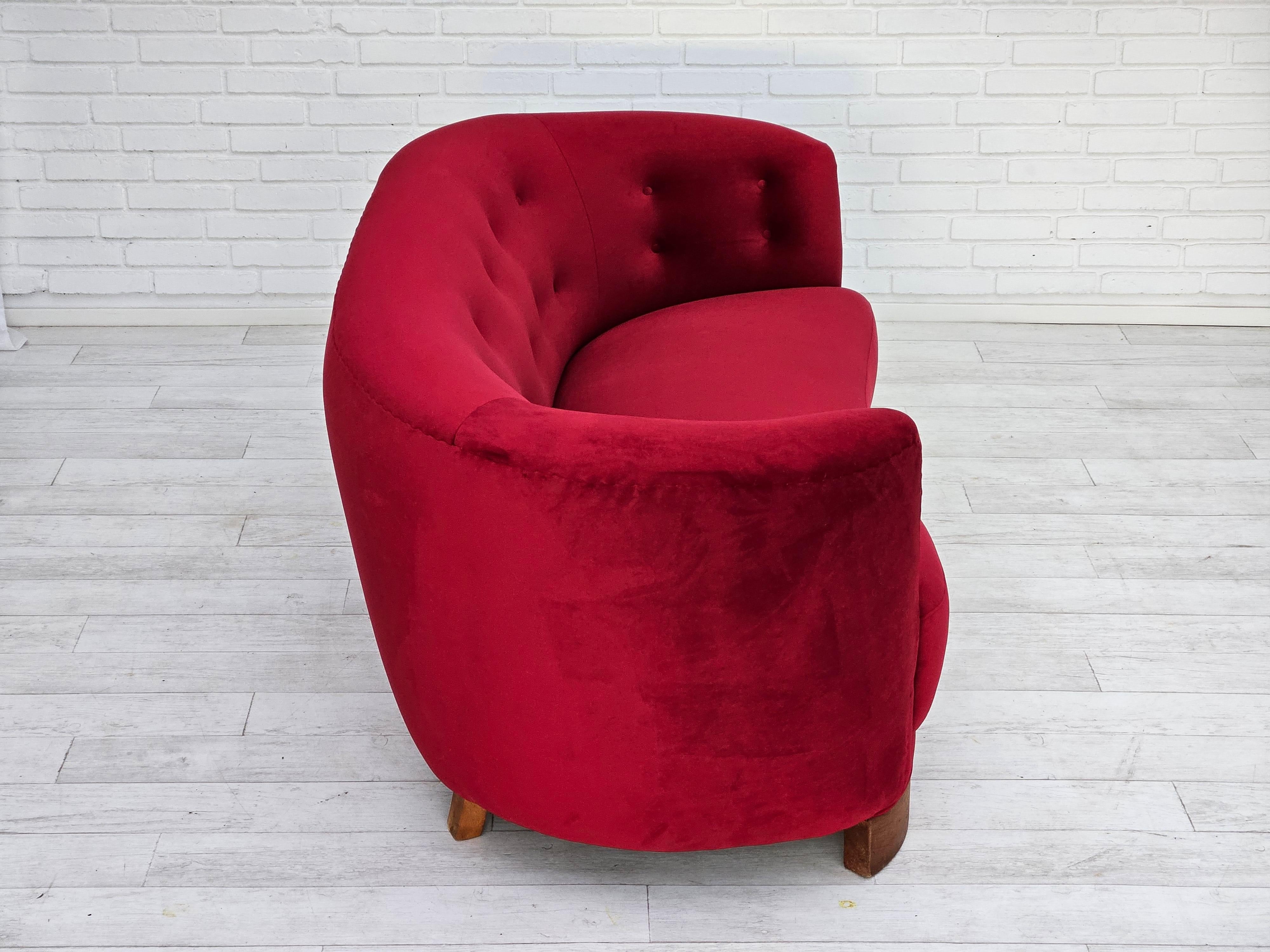 1960er Jahre, dänisches Design, neu gepolstertes 2-Sitzer-Sofa 