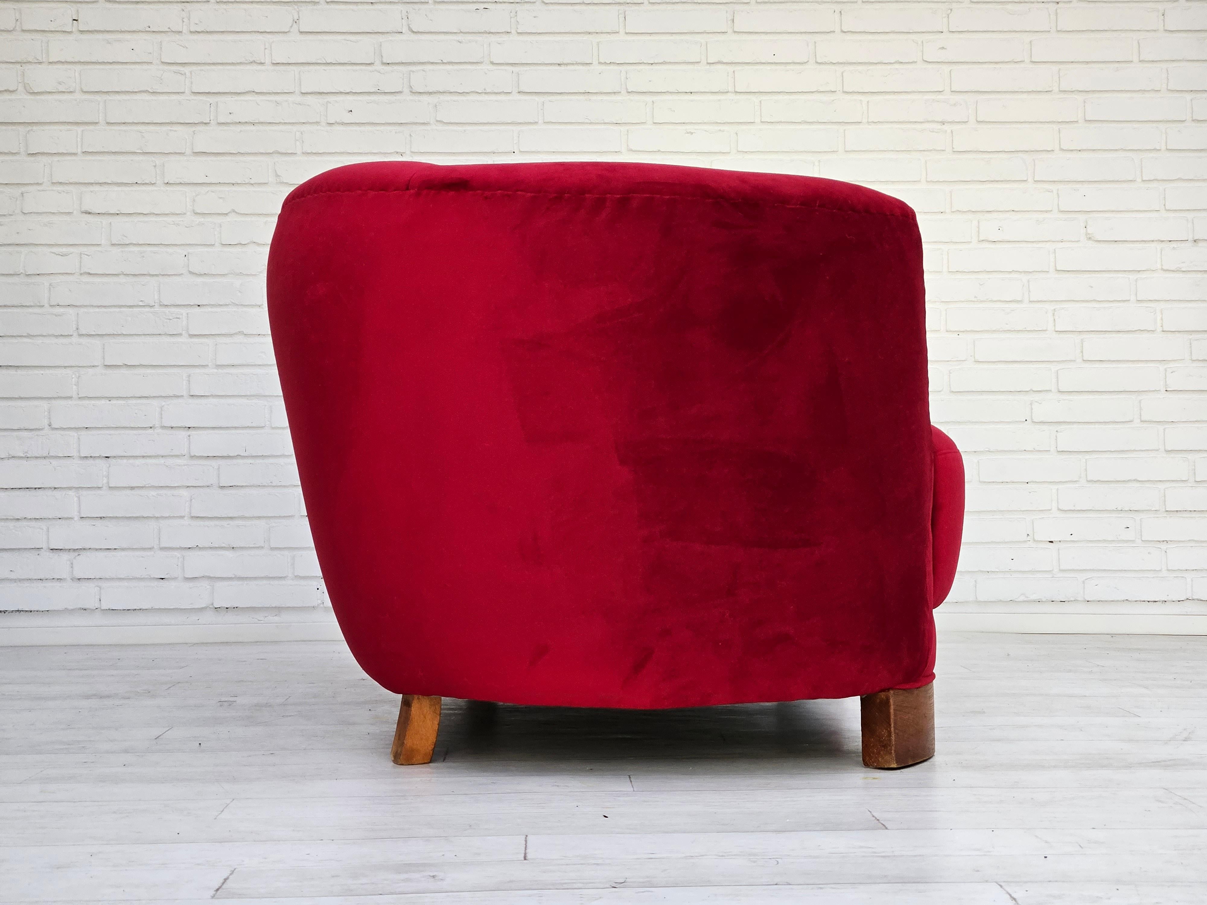 1960er Jahre, dänisches Design, neu gepolstertes 2-Sitzer-Sofa 