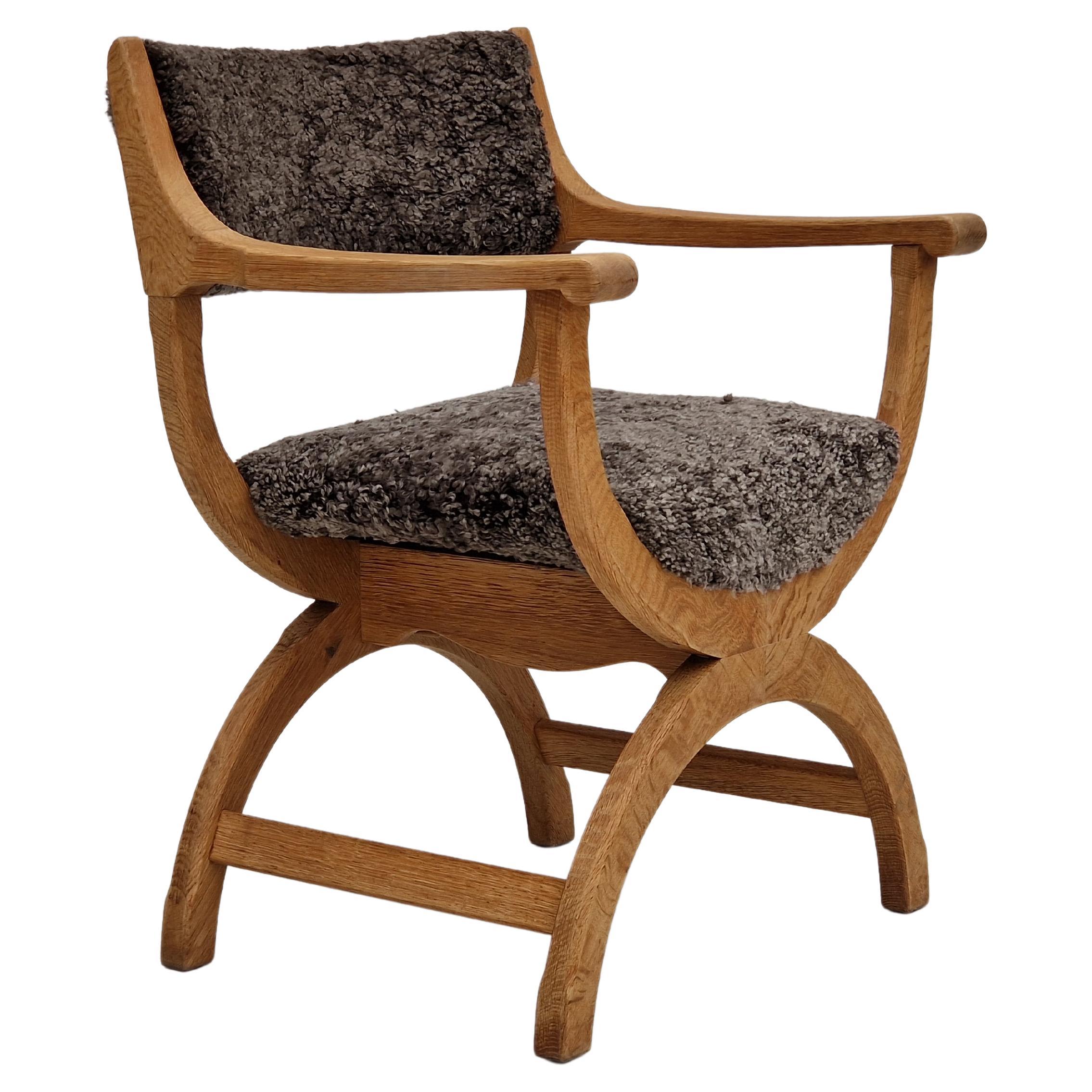 1960s, Danish Design, Reupholstered Vintage Armchair, Model "Kurul"