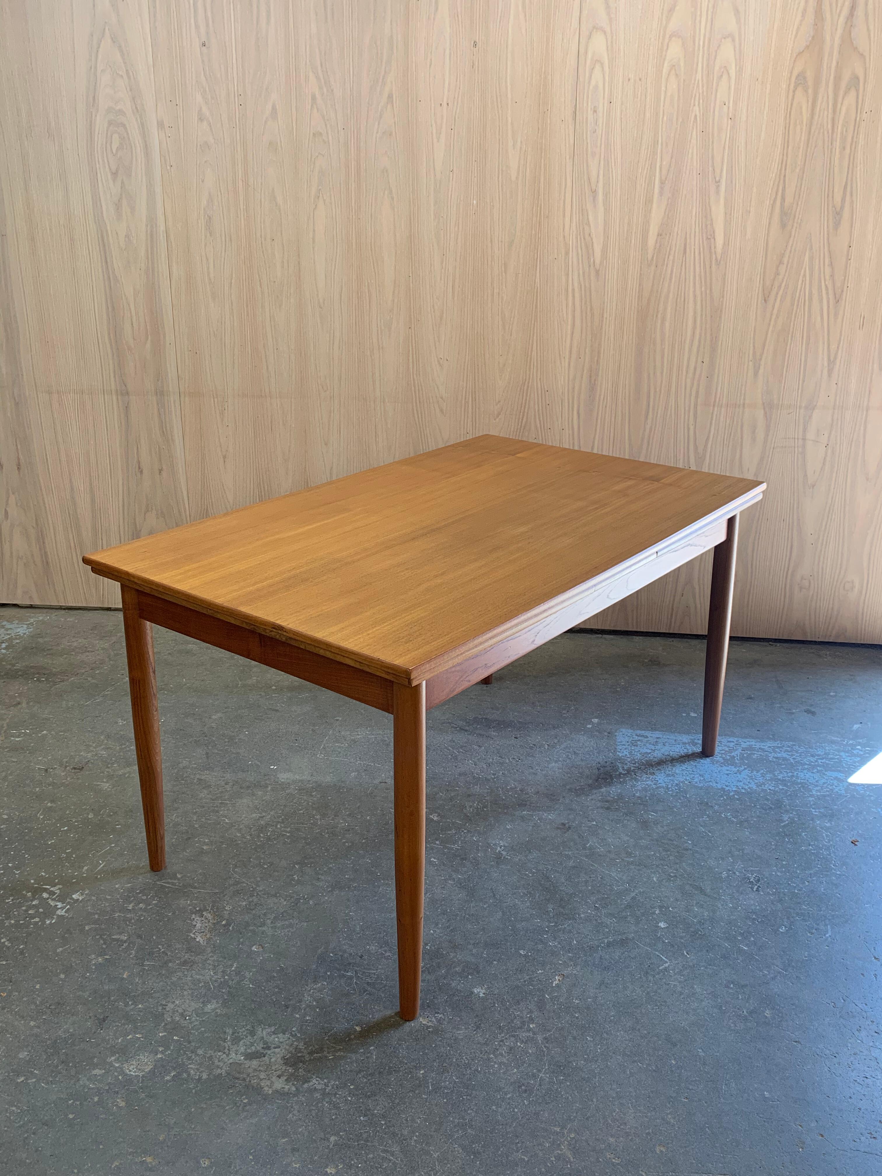 Mid-20th Century 1960s Danish Draw-Leaf Dining Table For Sale