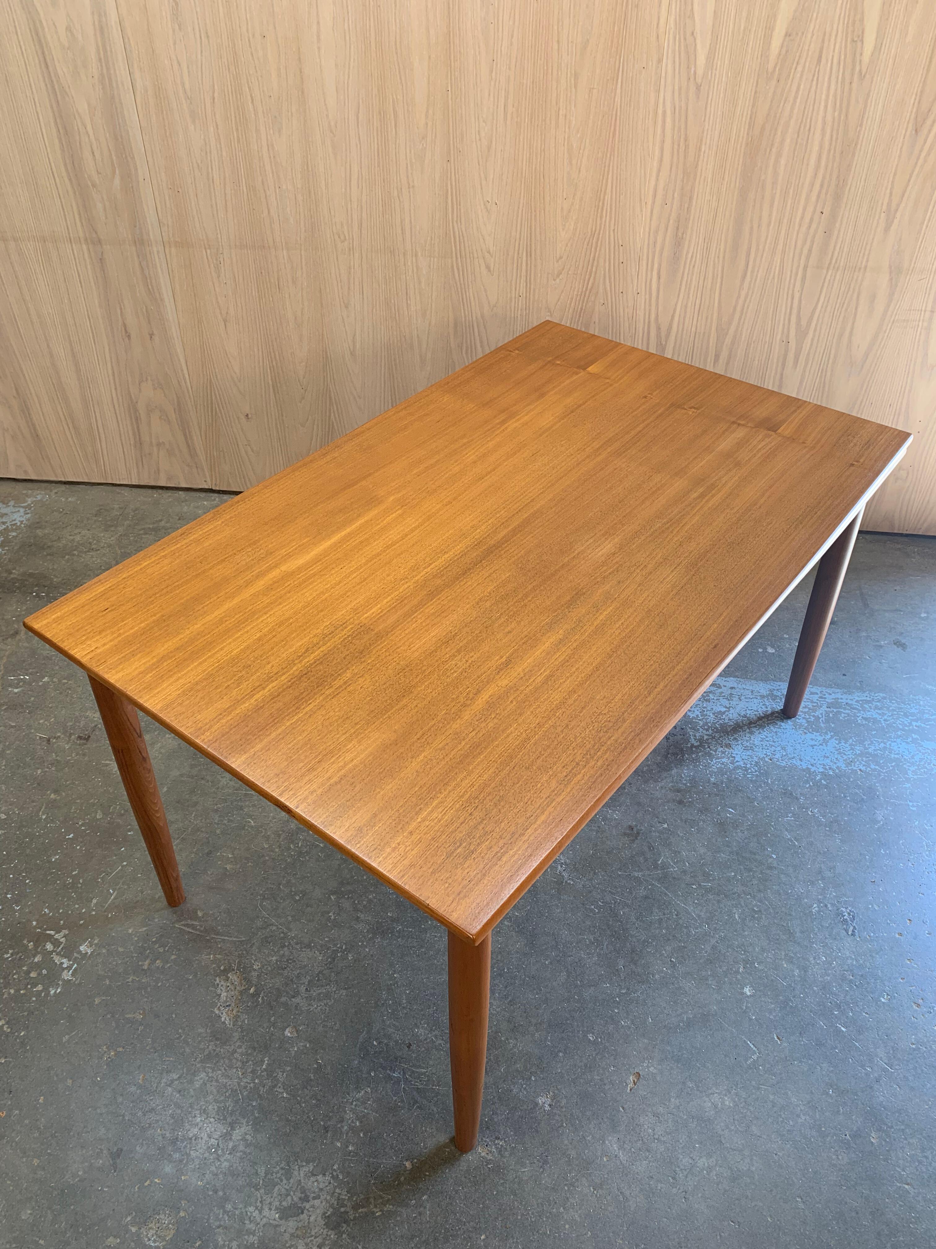 Teak 1960s Danish Draw-Leaf Dining Table For Sale