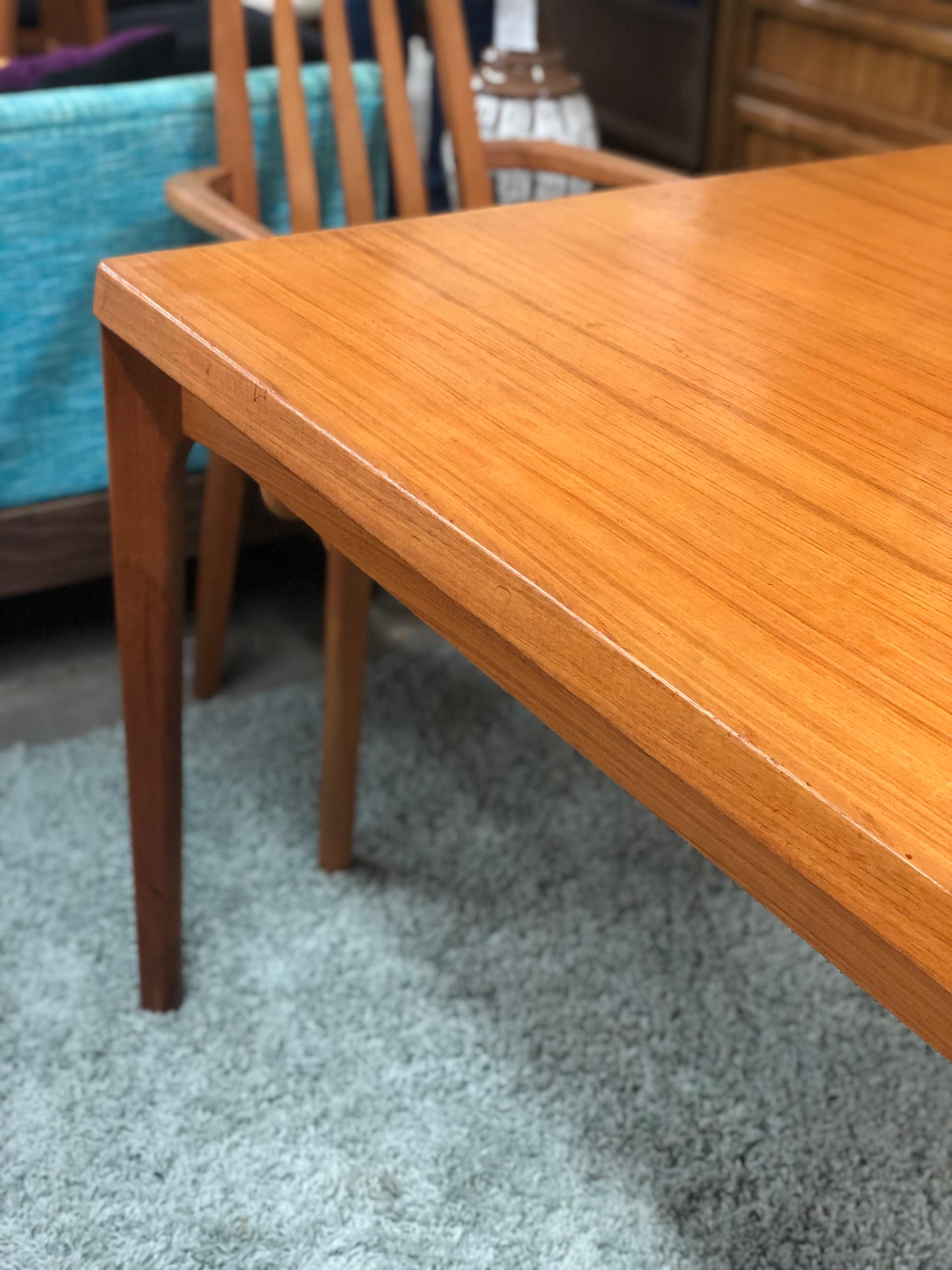 Mid-20th Century 1960s Danish Draw Leaf Expanding Vejle Stole Teak Dining Table