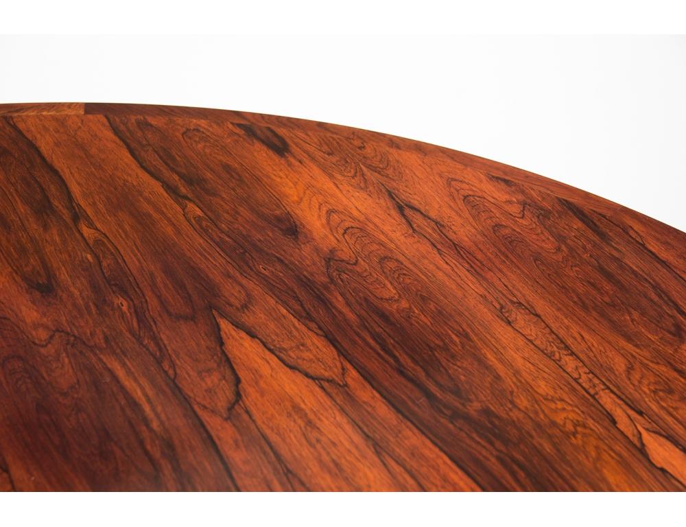 Mid-Century Modern 1960s Danish Dyrlund Rosewood Flip-Flap Lotus Extendable Circular Dining Table