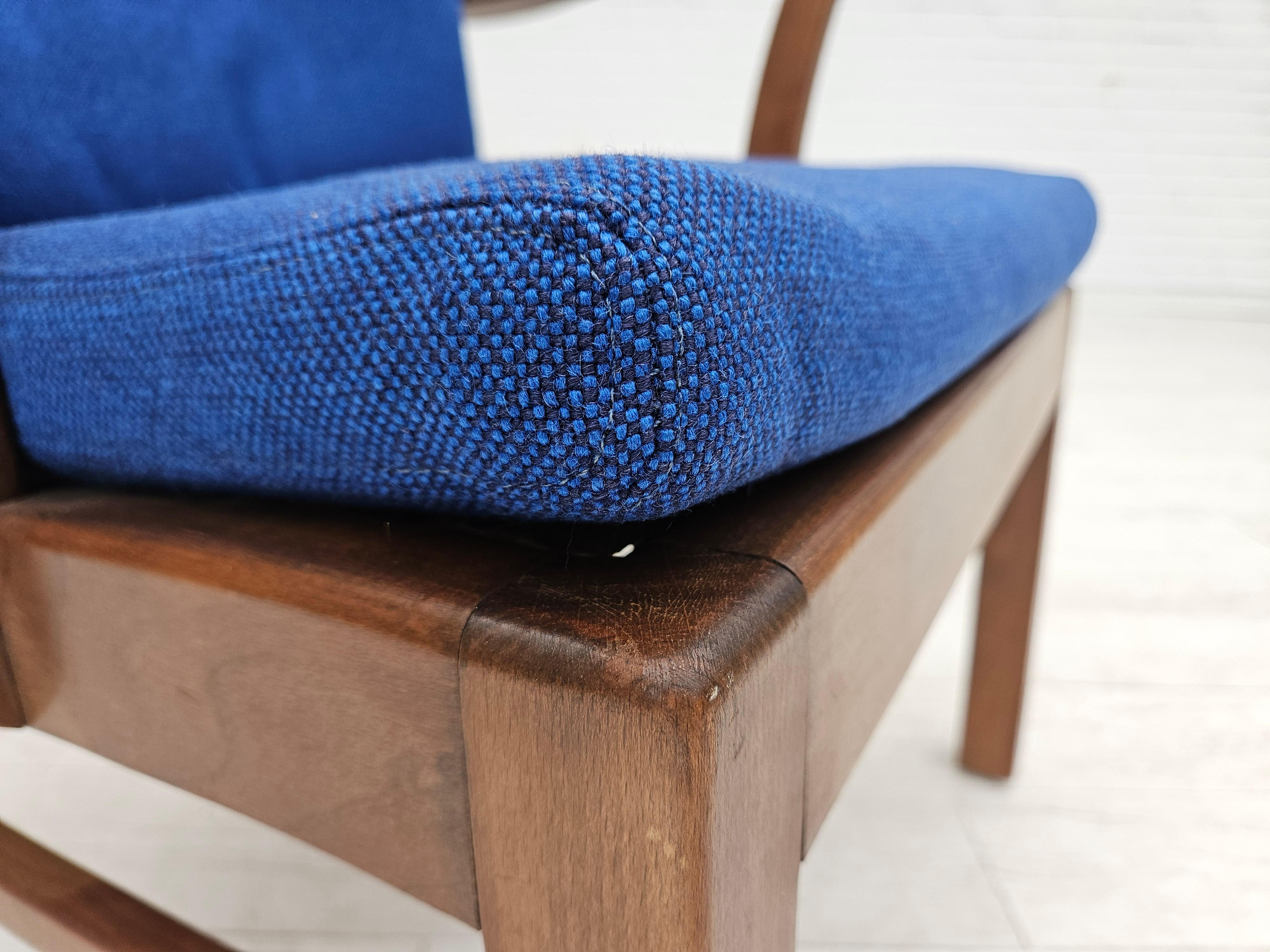 Fauteuil danois des années 1960 de Fritz Hansen, tissu en laine, bois de hêtre. en vente 9