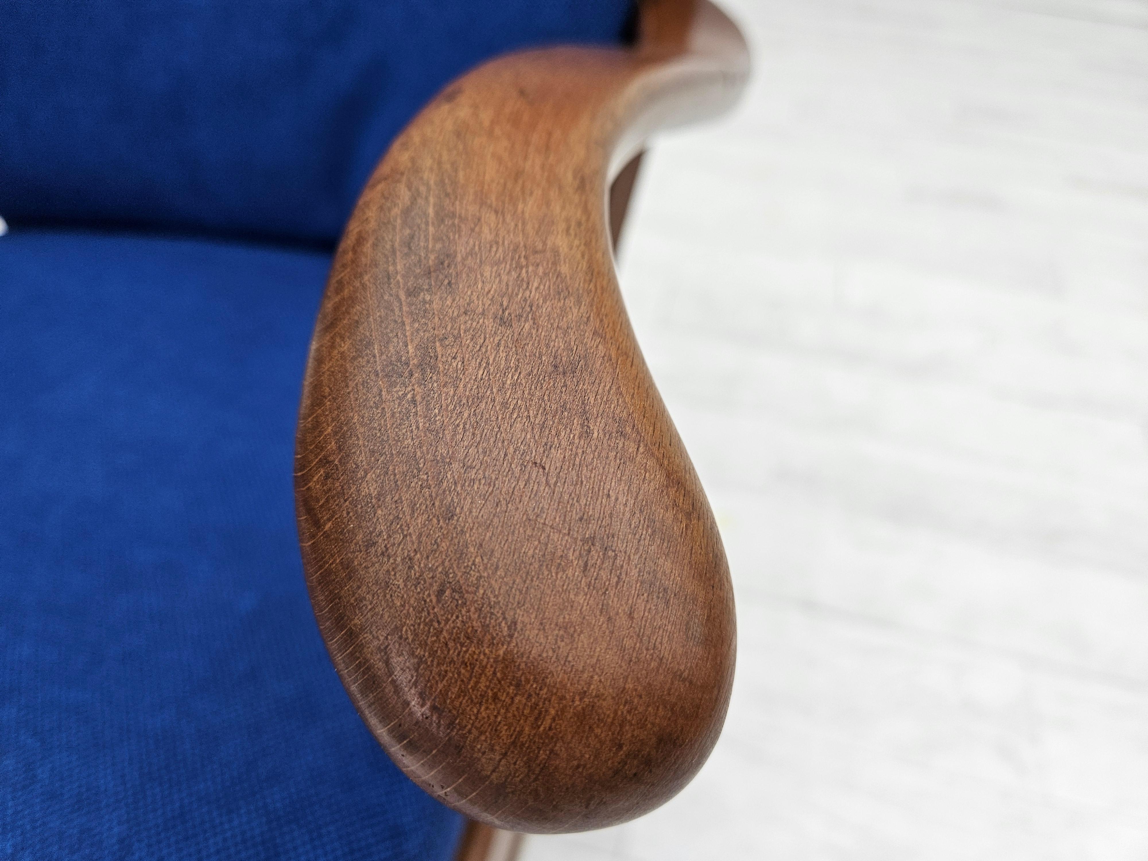 Fauteuil danois des années 1960 de Fritz Hansen, tissu en laine, bois de hêtre. en vente 10