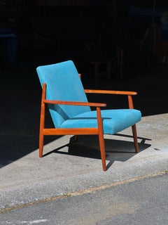 Sedia Easy Chair danese del 1960 in teak e lana