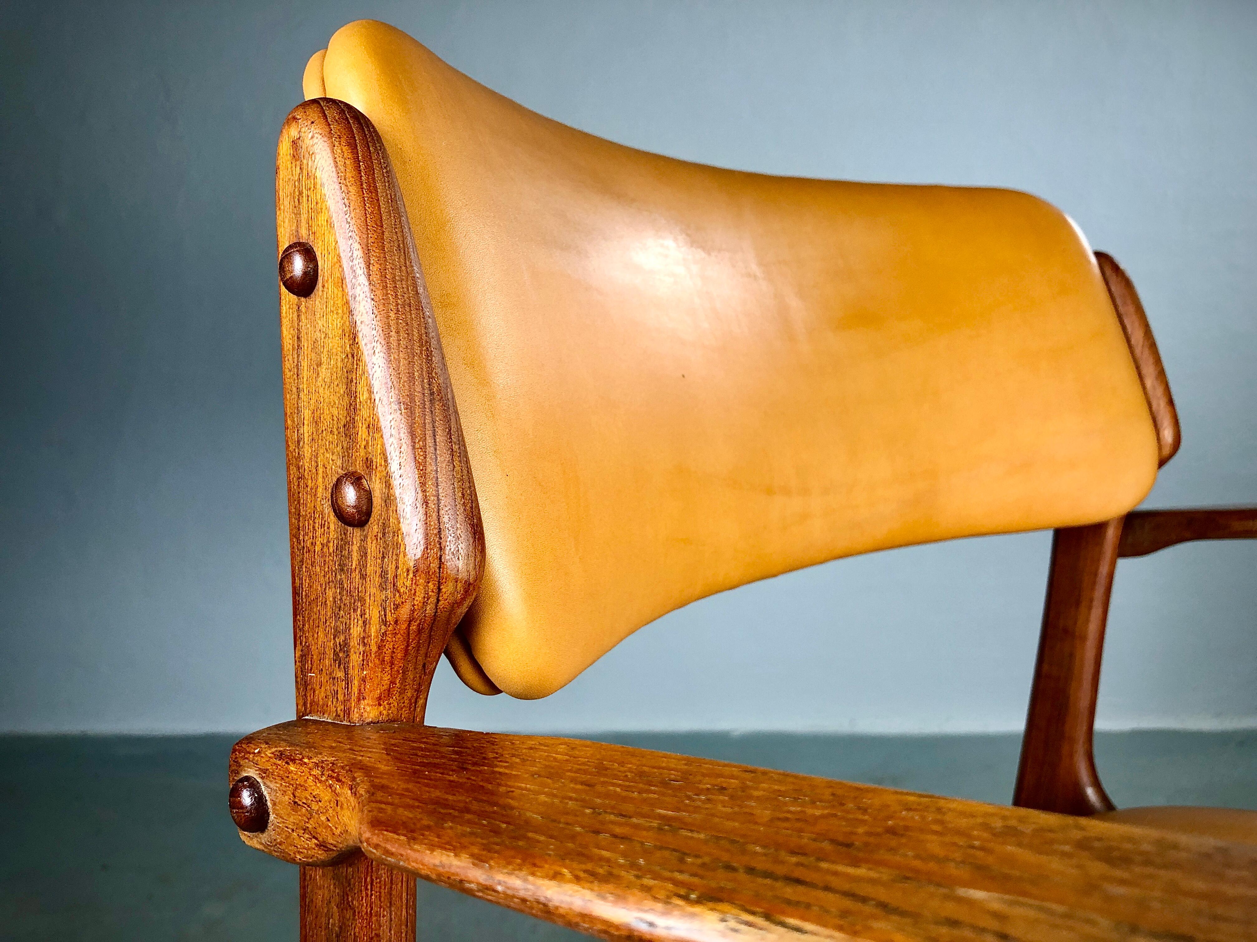 1960s Danish Erik Buch Fully Restored Armchairs in Teak, Custom Upholstery For Sale 5