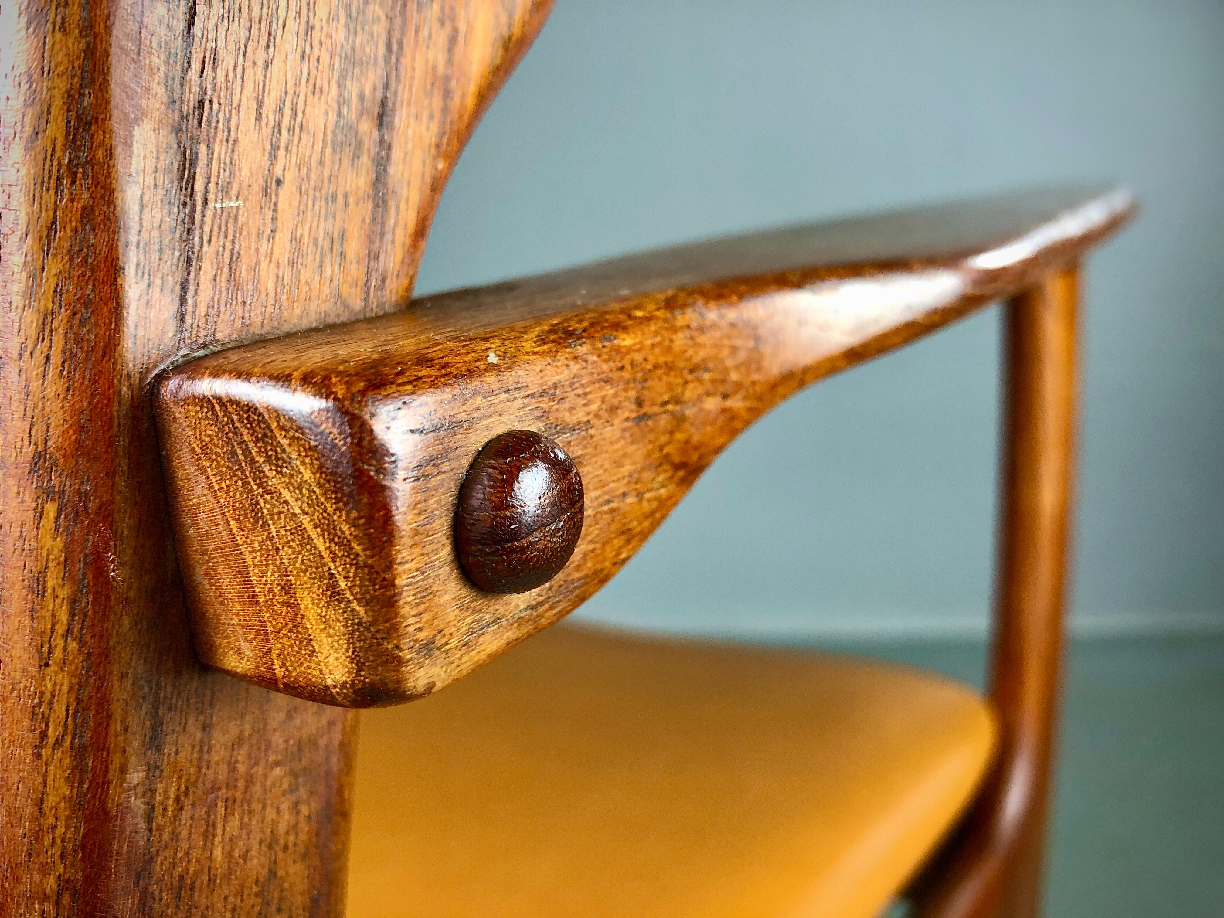 1960s Danish Erik Buch Fully Restored Armchairs in Teak, Custom Upholstery For Sale 6