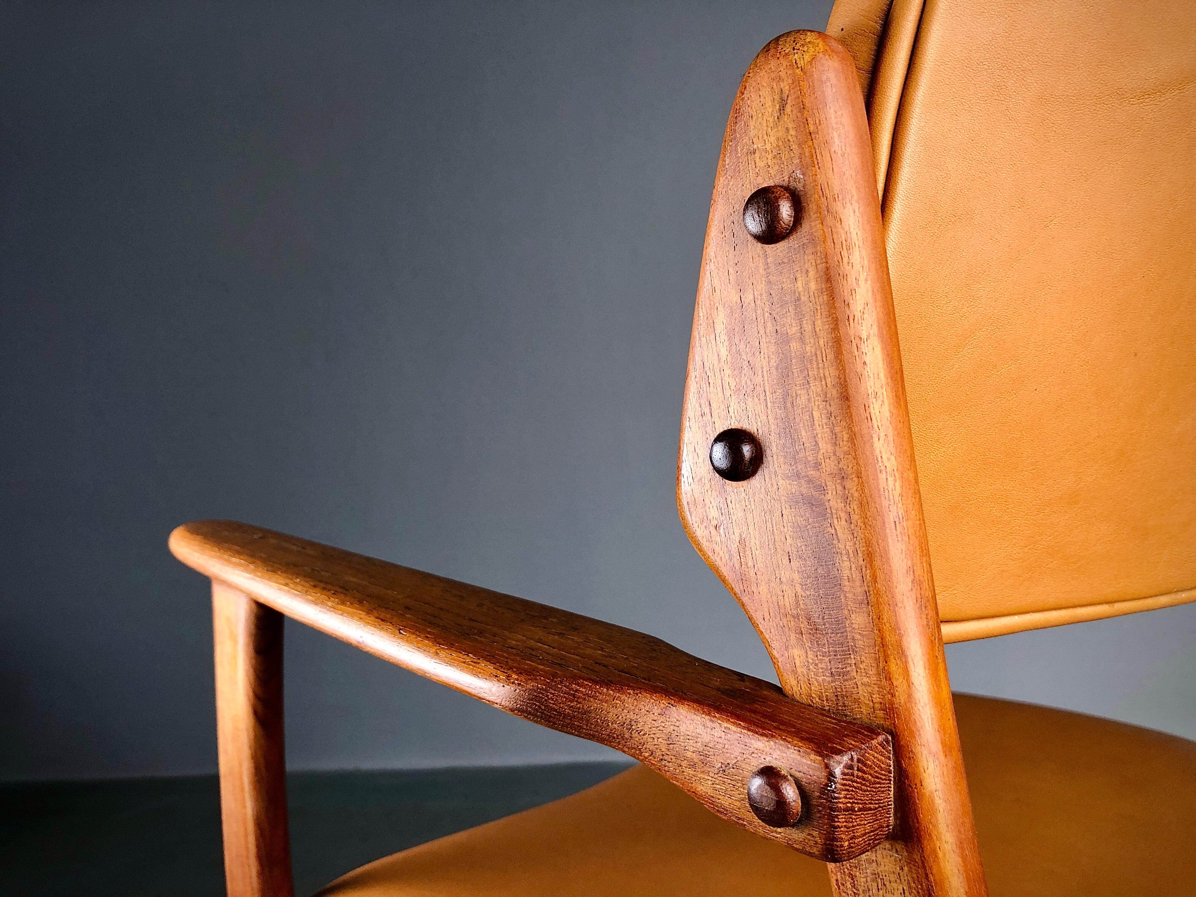 1960s Danish Erik Buch Fully Restored Armchairs in Teak, Custom Upholstery For Sale 7