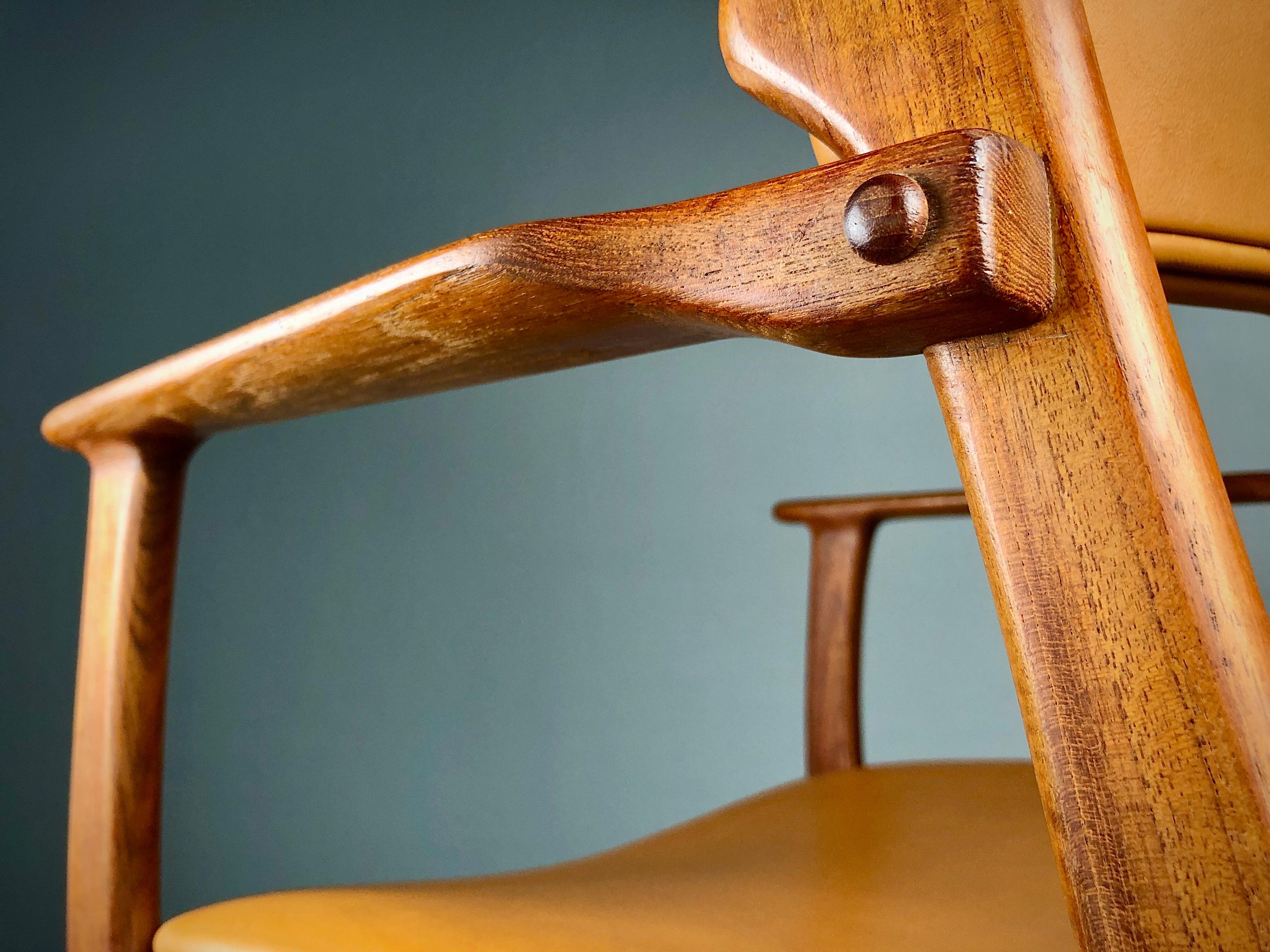 1960s Danish Erik Buch Fully Restored Armchairs in Teak, Custom Upholstery For Sale 8