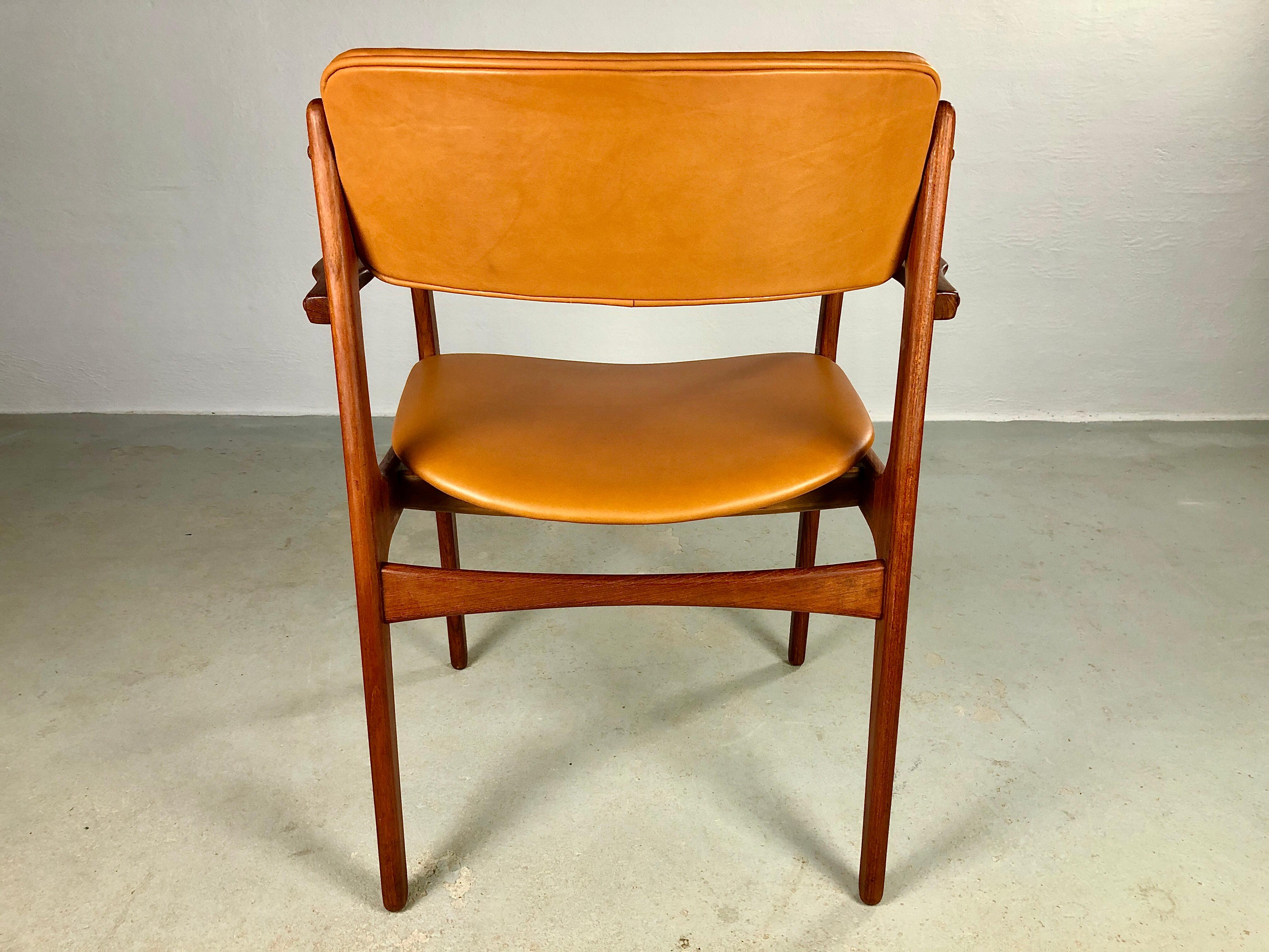 1960s Danish Erik Buch Fully Restored Armchairs in Teak, Custom Upholstery In Good Condition For Sale In Knebel, DK